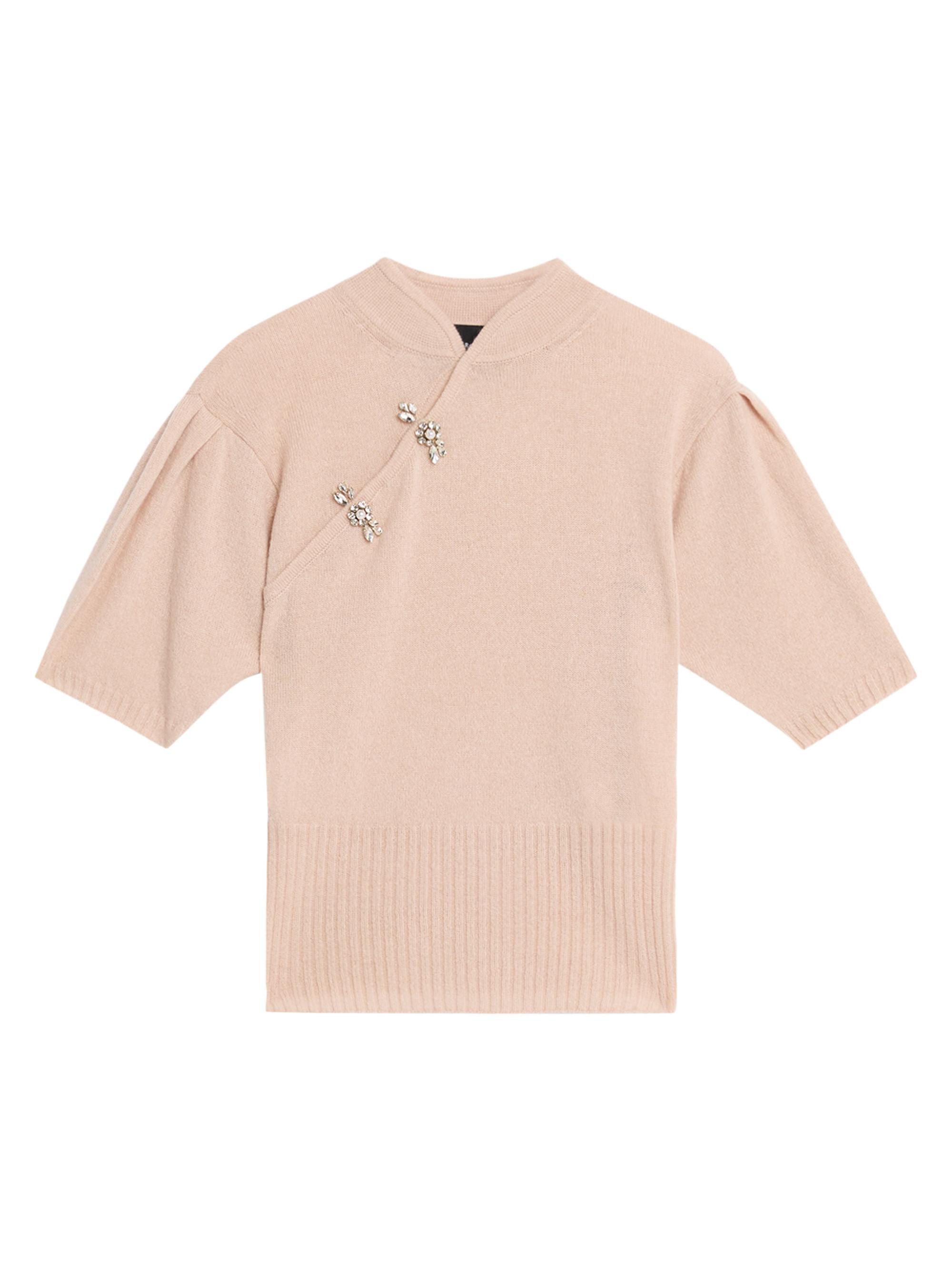 Simone Rocha Women's Embellished Cashmere Sweater - Grey Pearl Clear