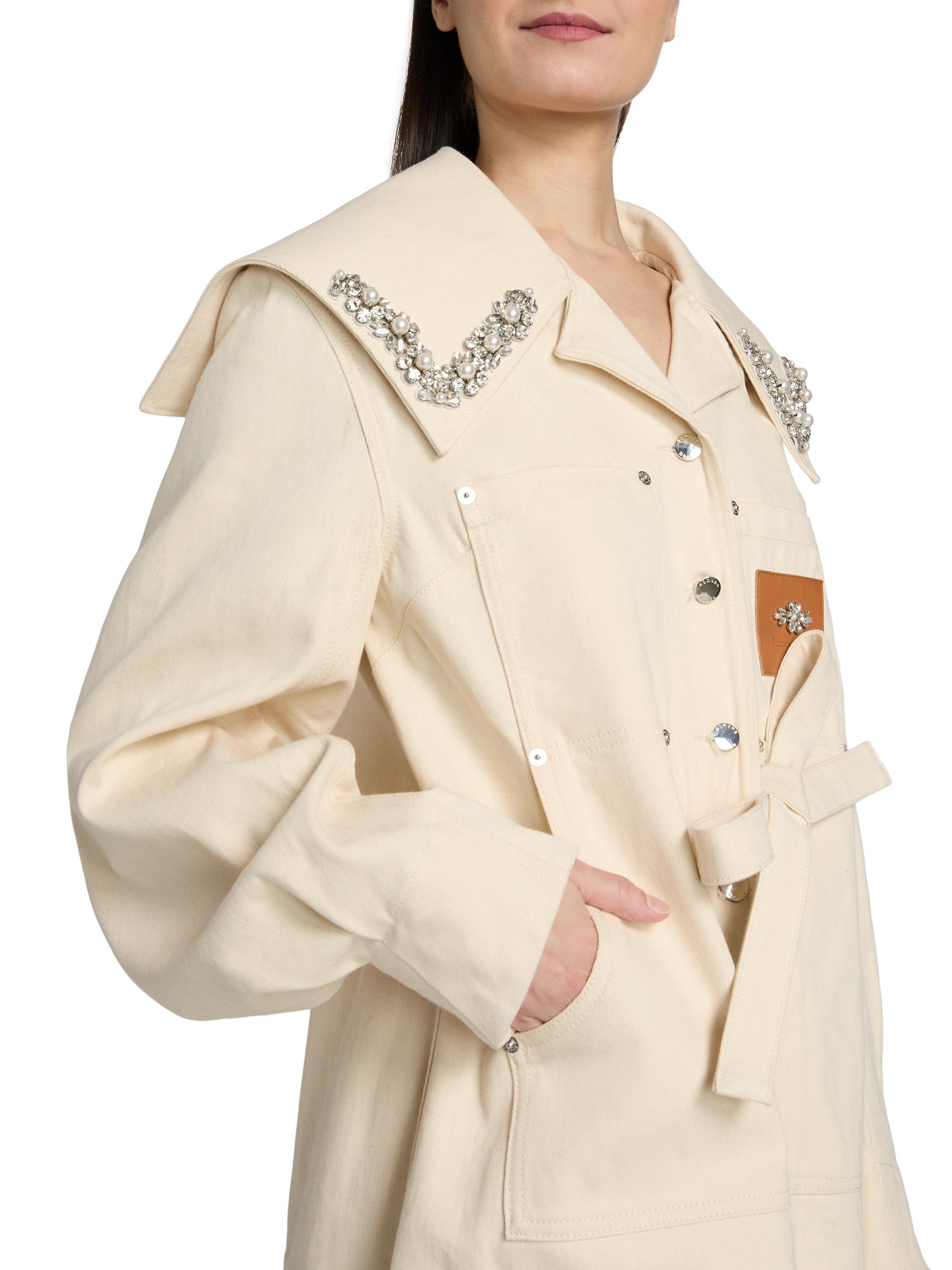 Simone Rocha Embellished Sailor Collar Bow Cotton Jacket | Saks