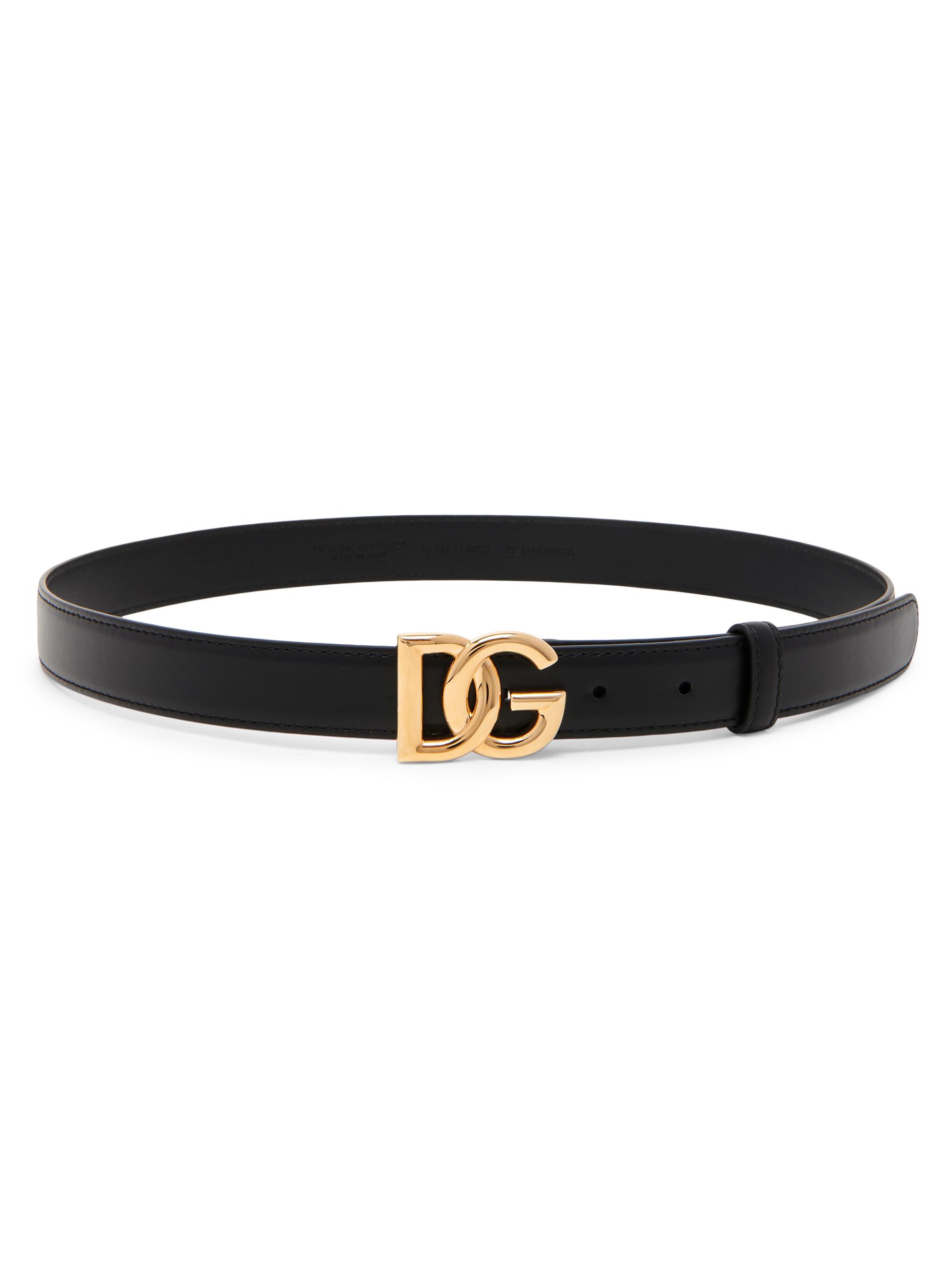 Dolce & Gabbana #DGロゴ ベルト Calfskin belt with DG logo in Black for Women | Dolce&Gabbana® US
