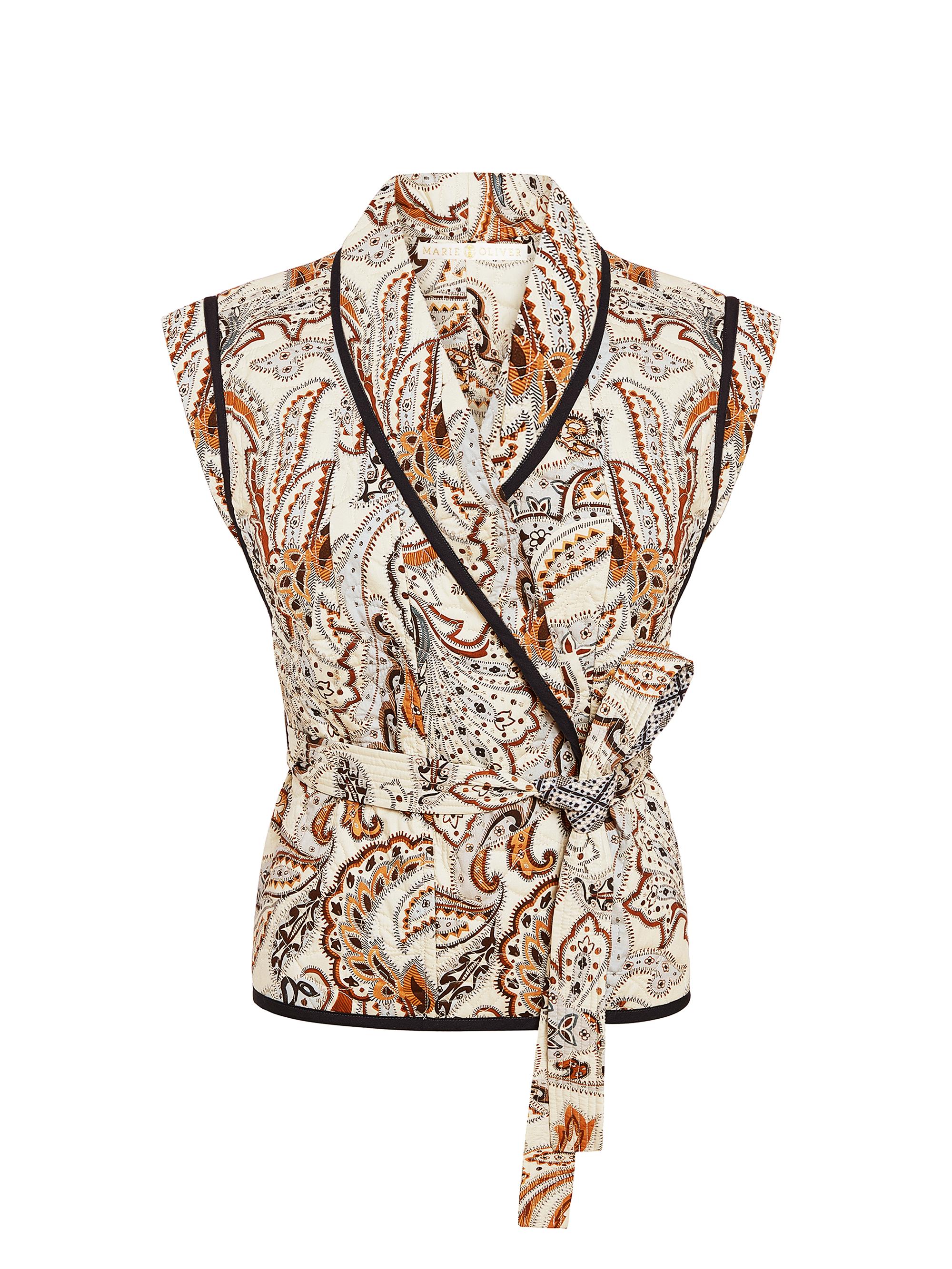 Marie Oliver Women's Bowie Paisley Quilted Cotton Belted Vest - Trinity