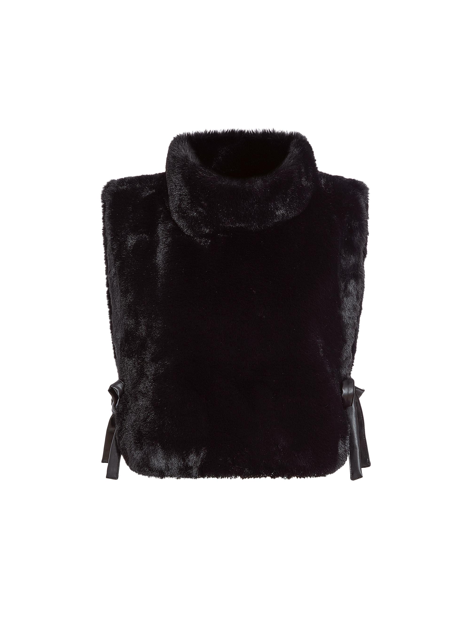 Marie Oliver Women's Cordelia Faux-Fur Side-Tie Vest - Black