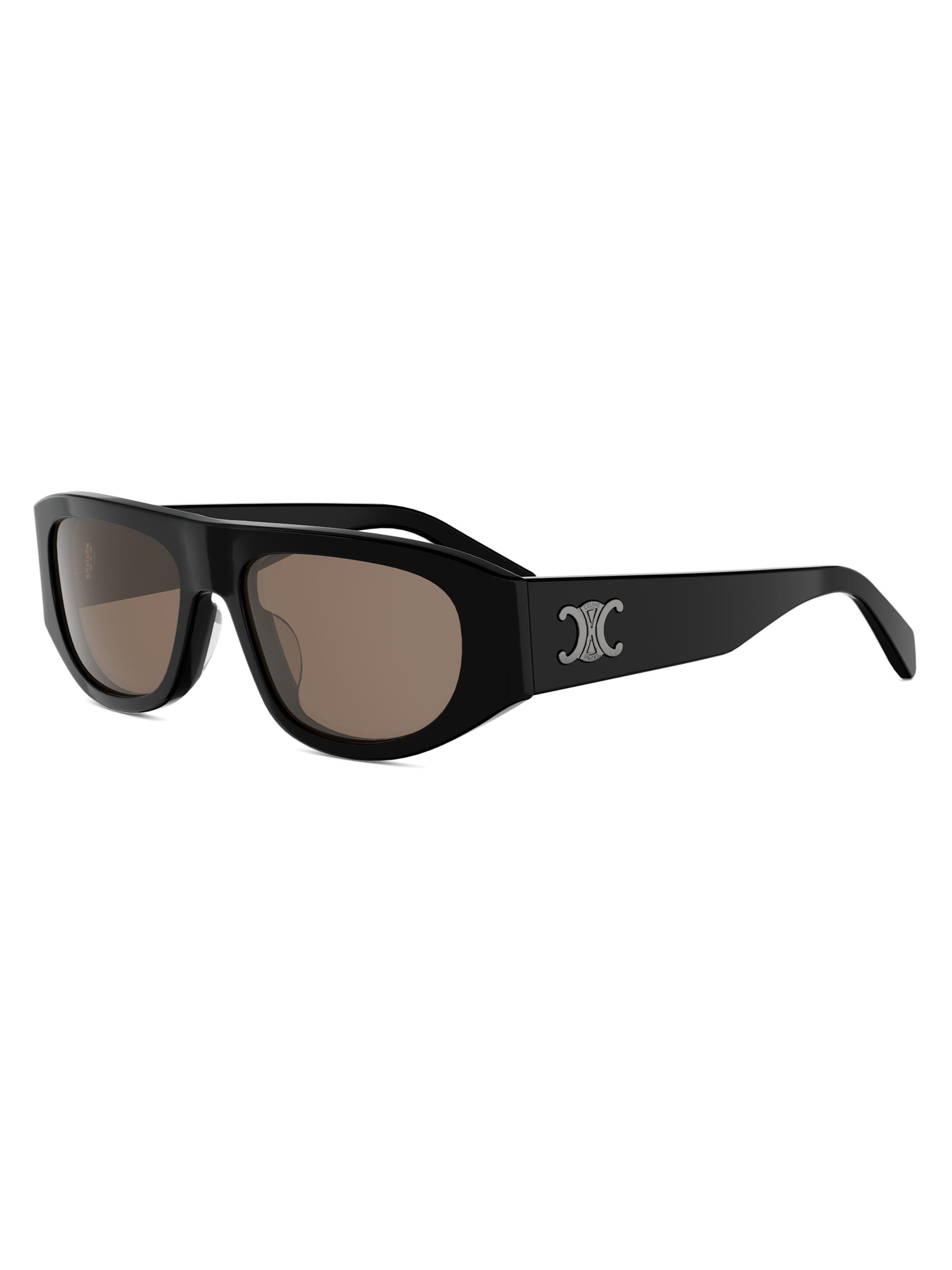 CELINE Men's Triomphe 55MM Geometric Sunglasses - Black Brown