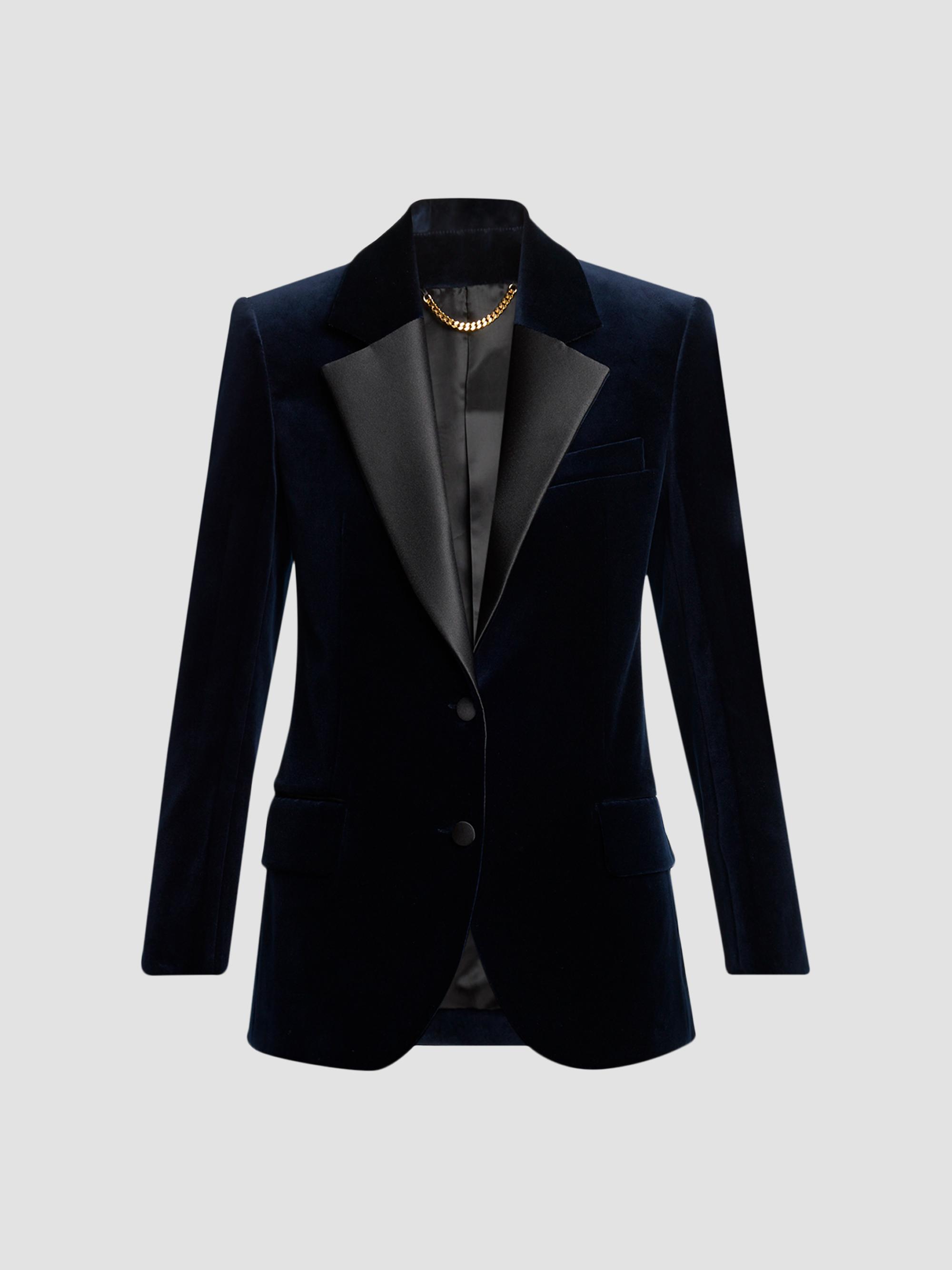 Victoria Beckham Women's Single-Breasted Tailored Jacket - Midnight | Thumbnail 6