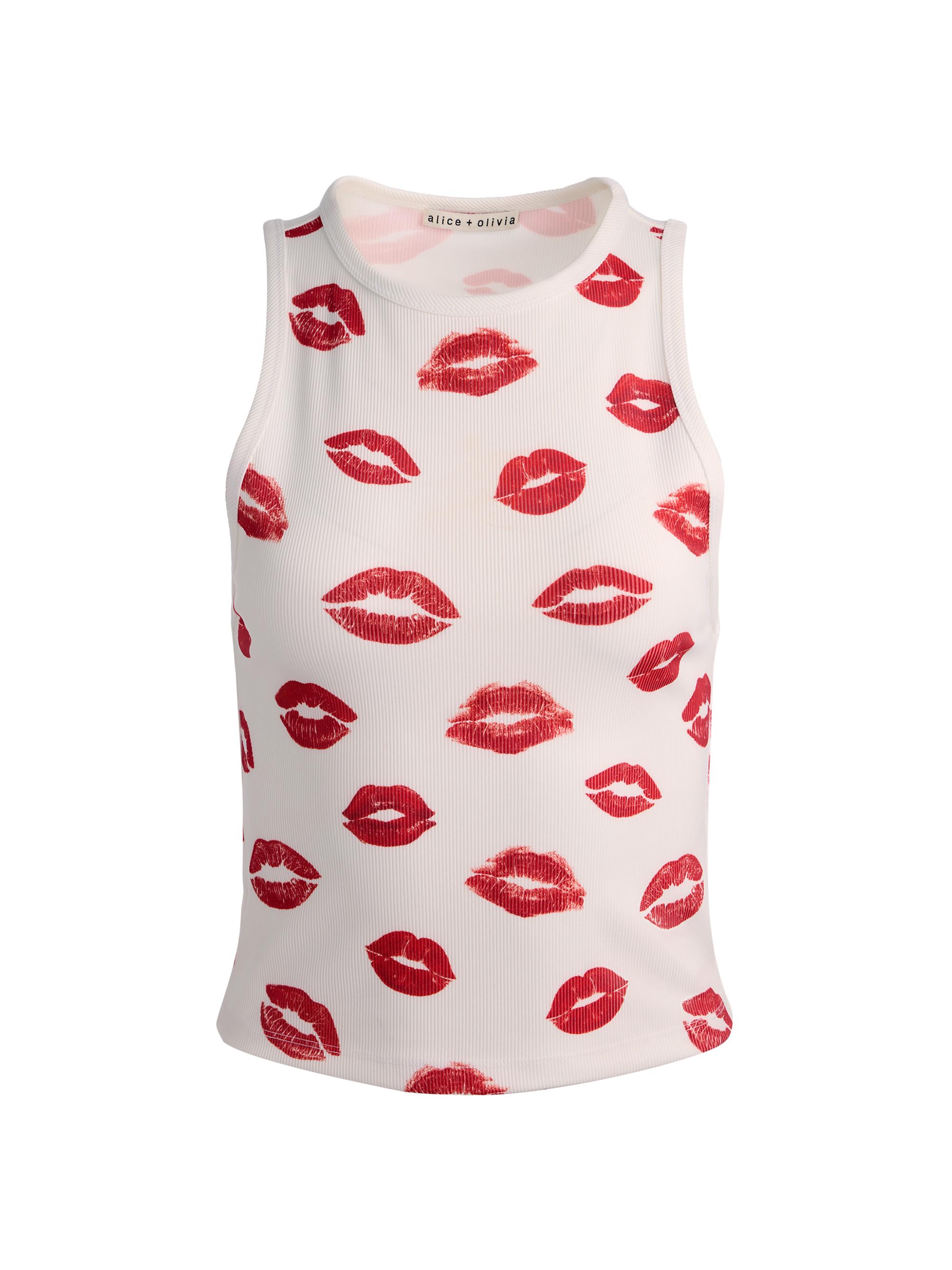 ALICE + OLIVIA Allen Kiss Rib-Knit Tank | Saks Fifth Avenue