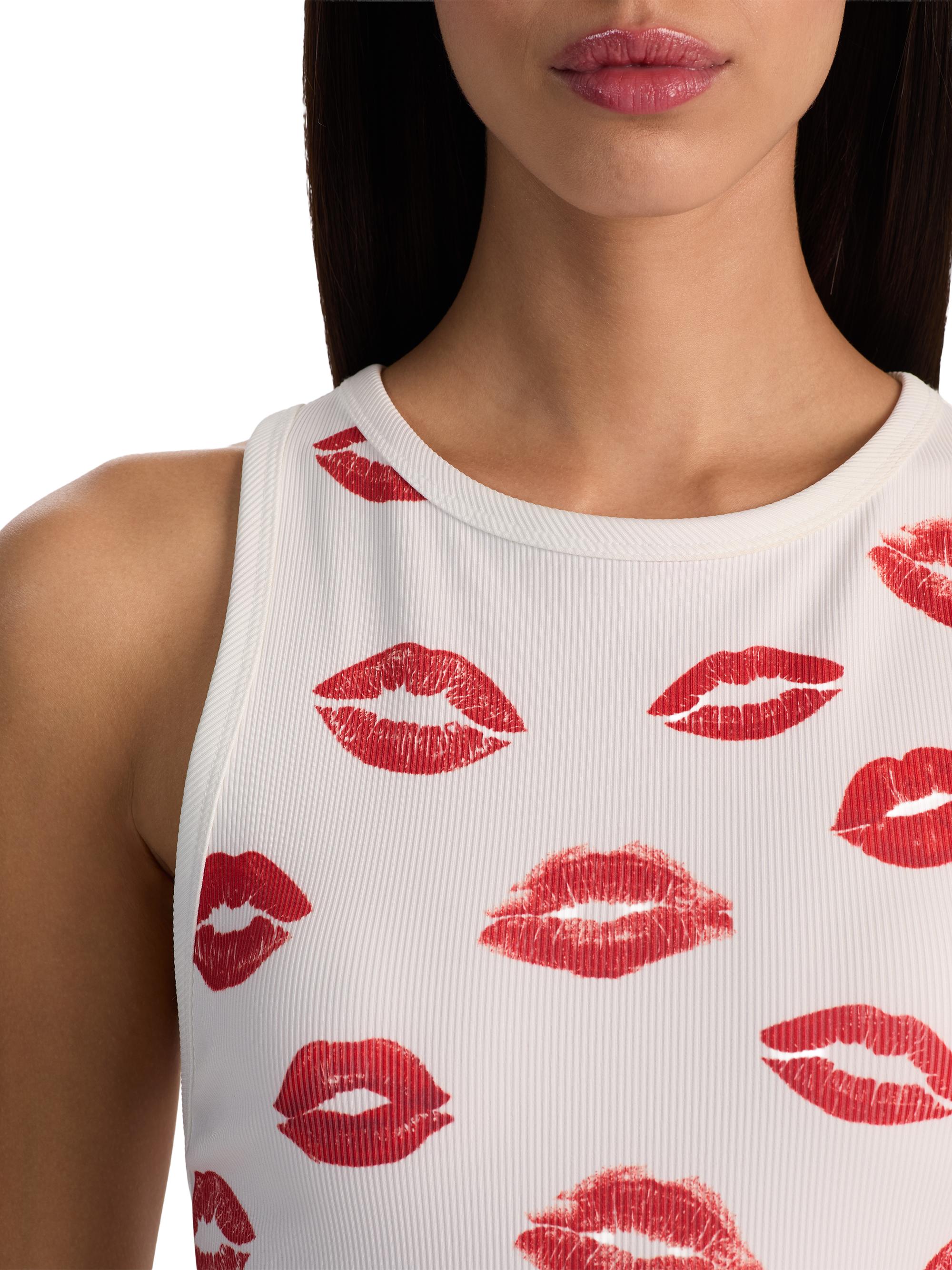 ALICE + OLIVIA Allen Kiss Rib-Knit Tank | Saks Fifth Avenue