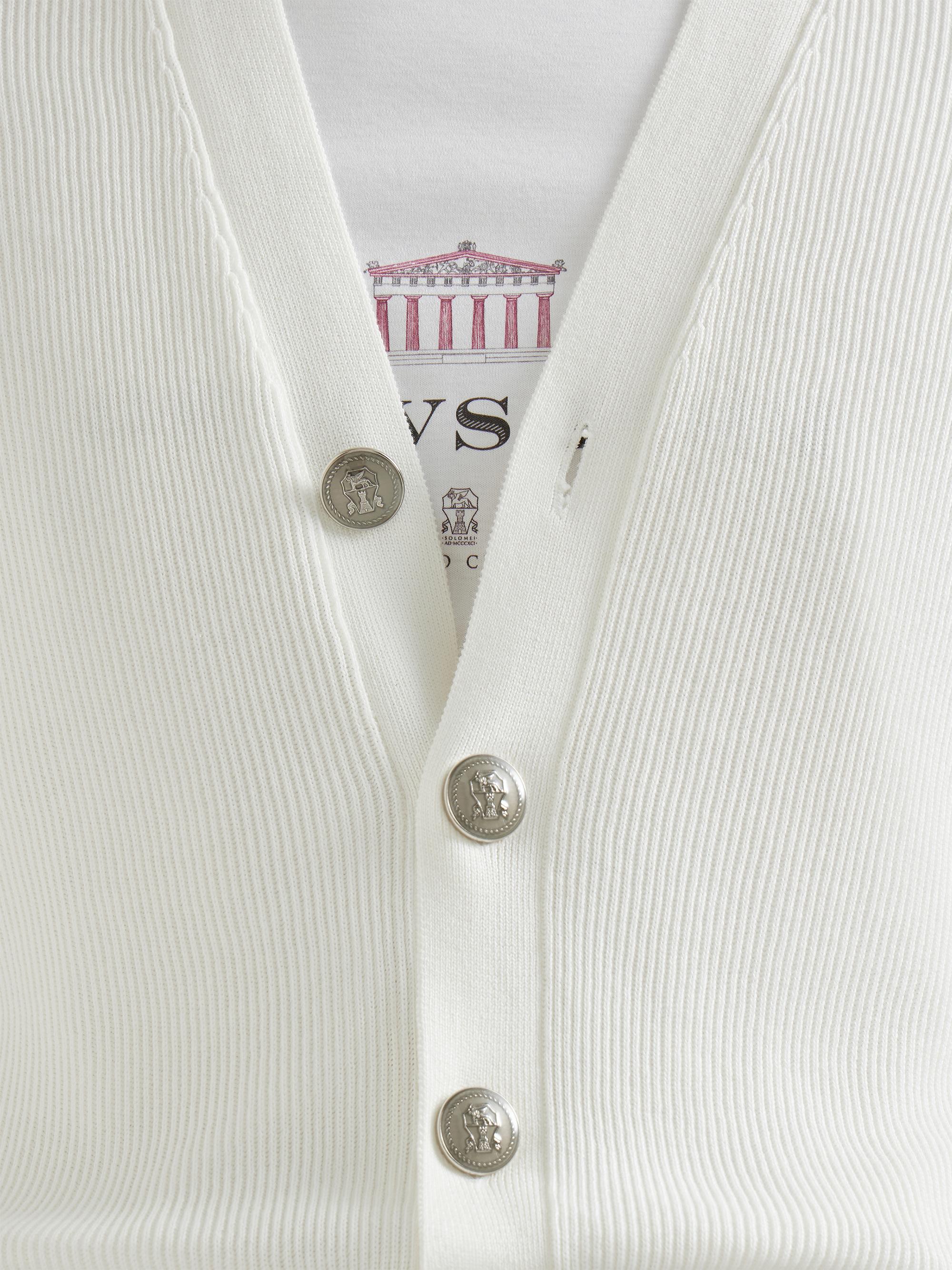 Cotton English Rib Cardigan with Raglan Sleeves