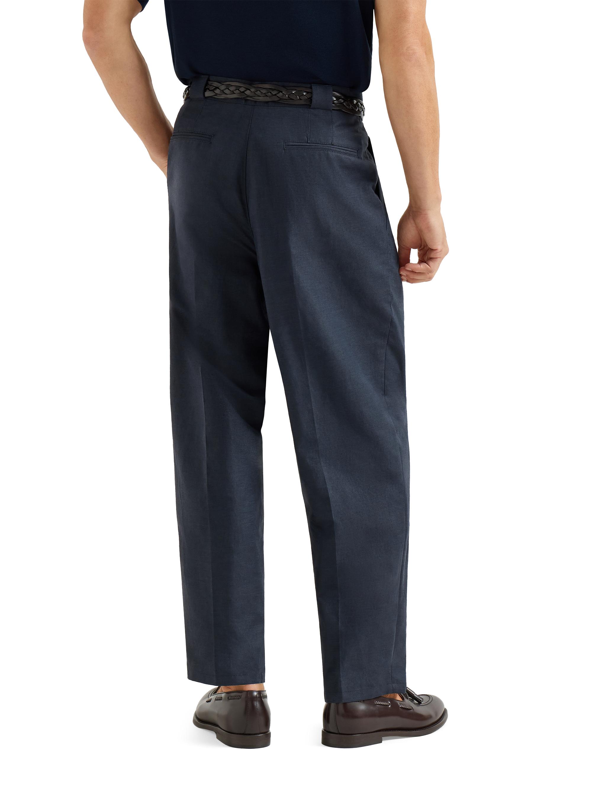 Brunello Cucinelli Cotton and Linen Panama Trousers with Pleats