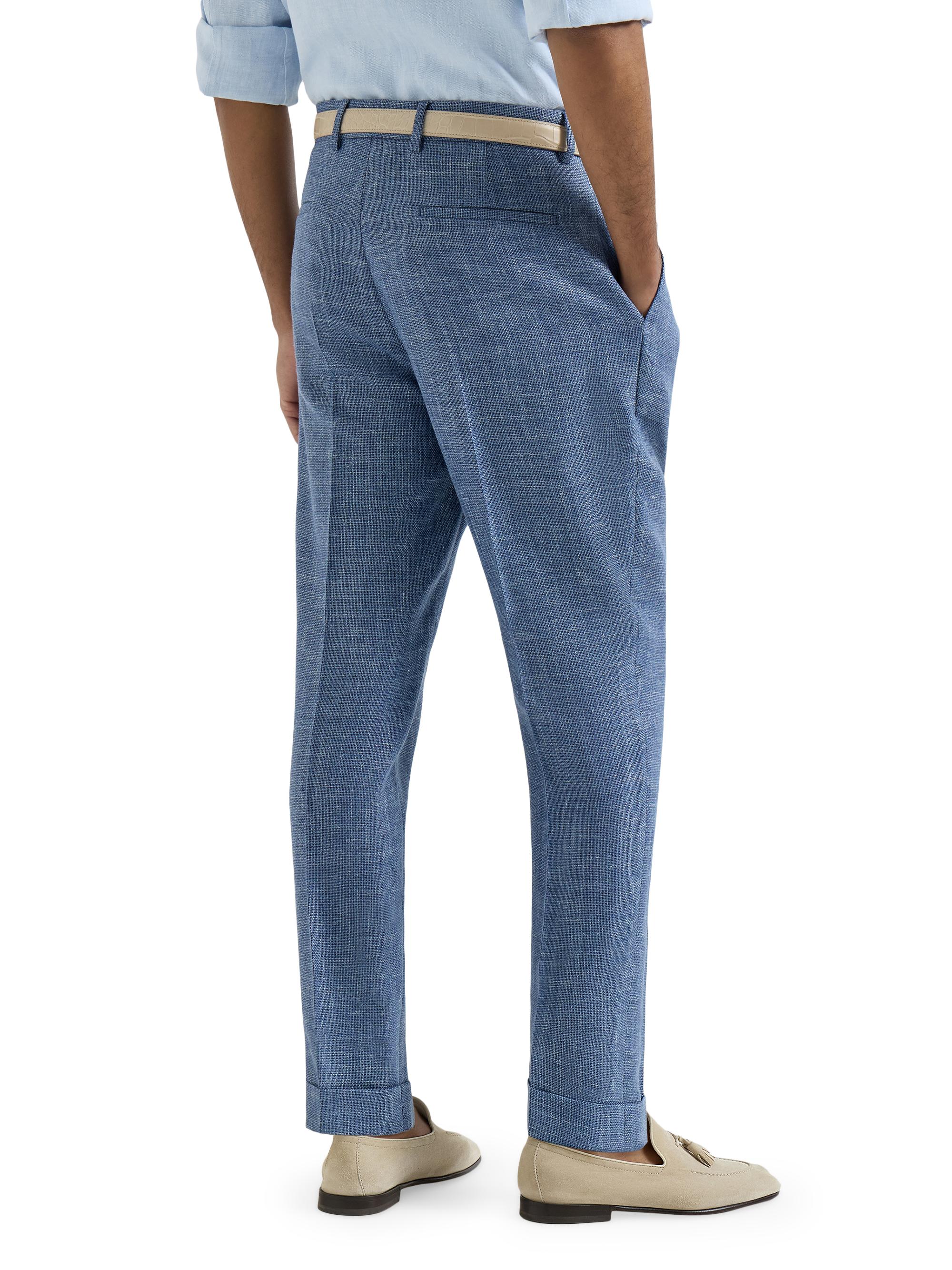 Brunello Cucinelli Virgin Wool, Silk and Linen Hopsack Pleated