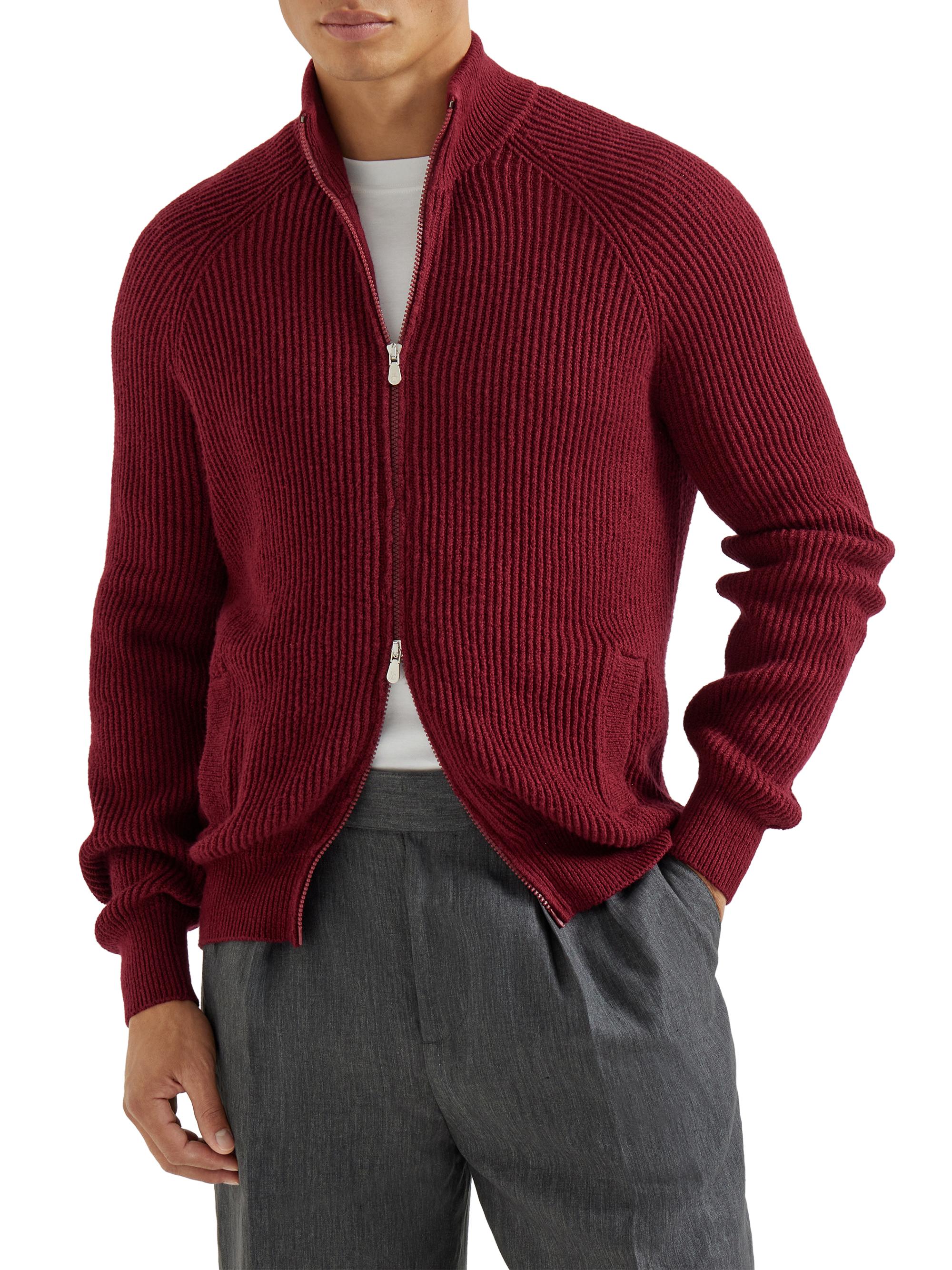 Malfilé Cotton English Rib Cardigan with Raglan Sleeves