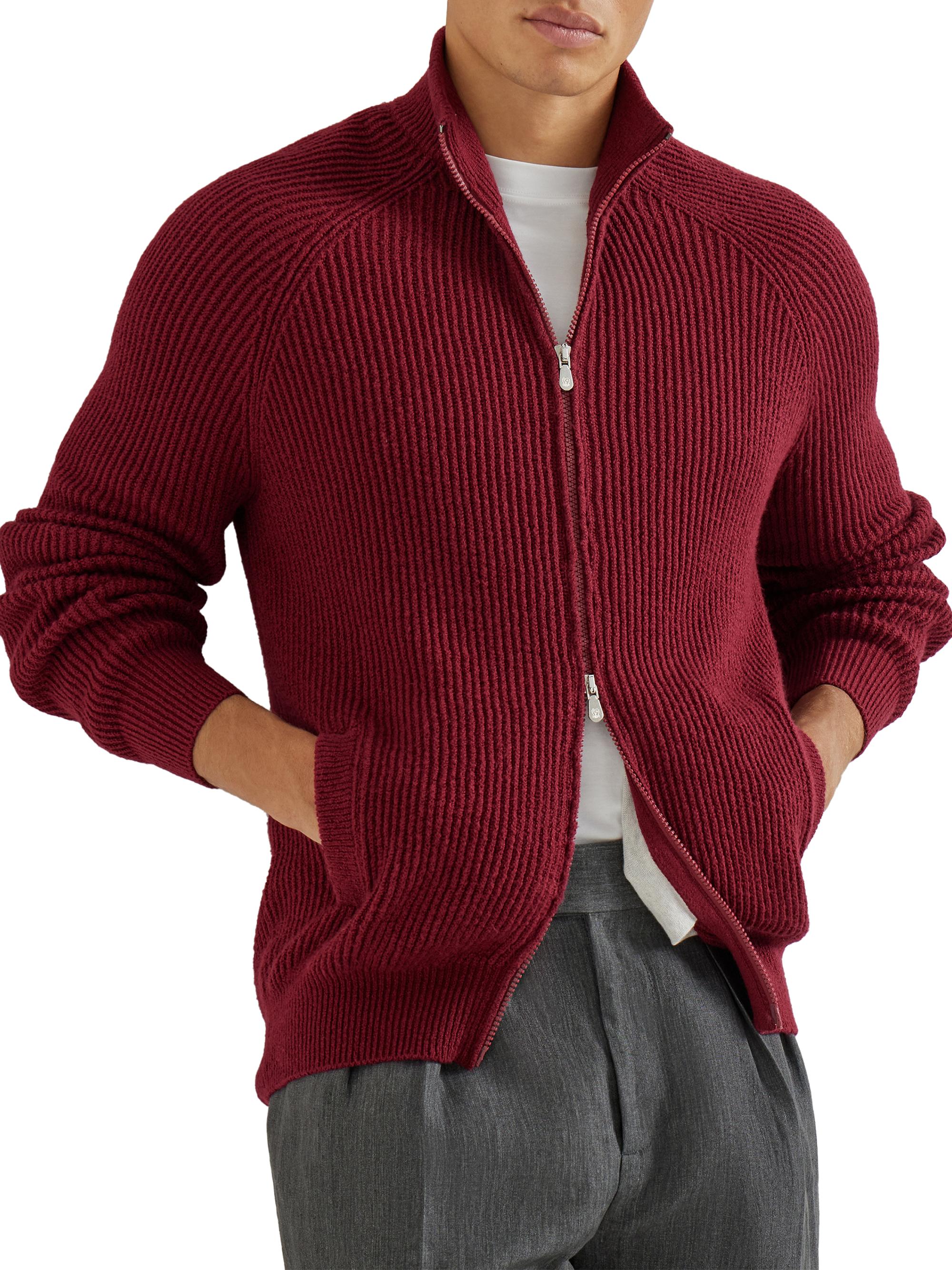 Malfilé Cotton English Rib Cardigan with Raglan Sleeves