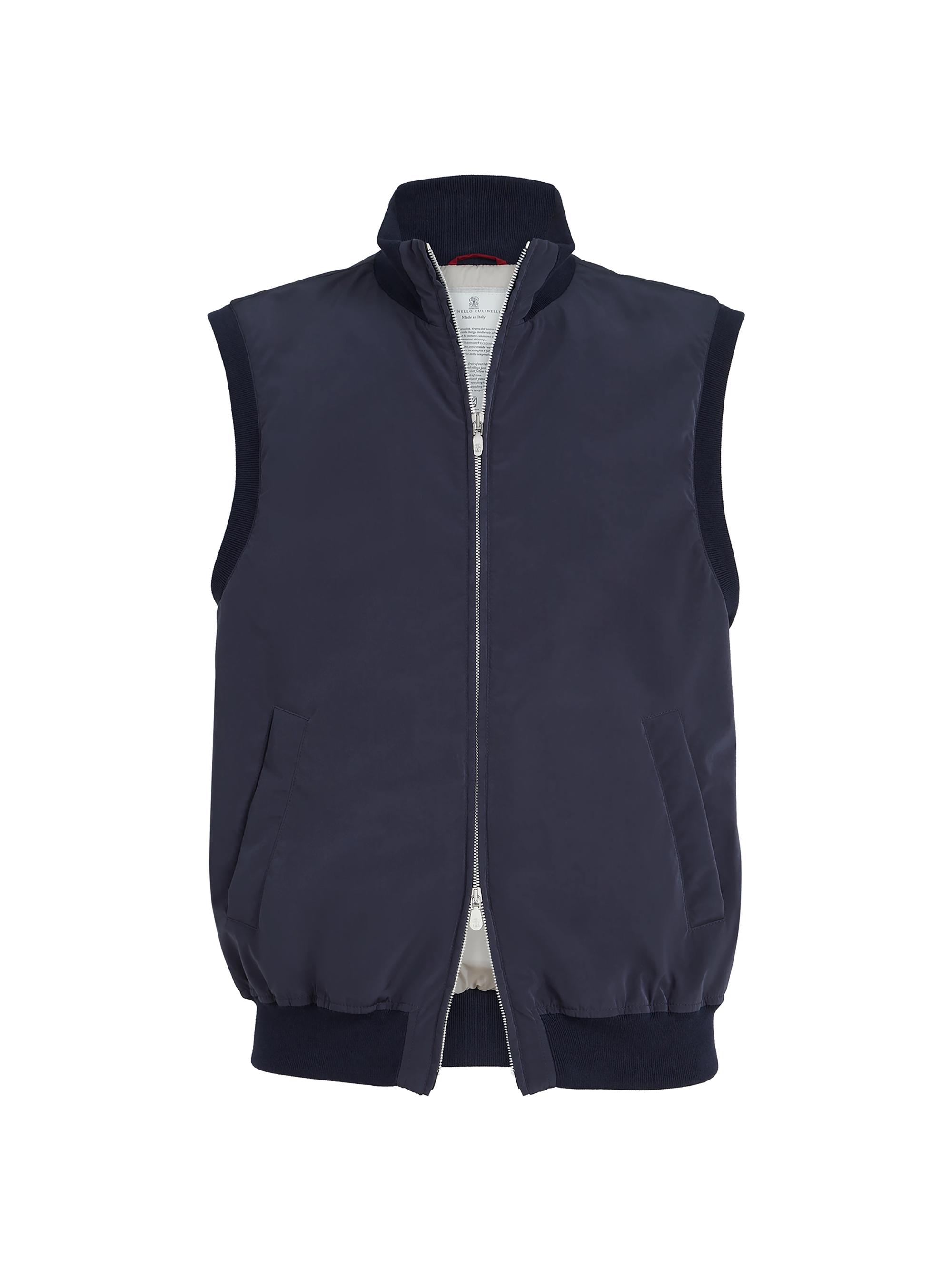 i*y様 BRUNELLO CUCINELLI ネイビー Vネック ベスト Brunello Cucinelli Bonded Taffeta Lightweight Down Vest | Saks