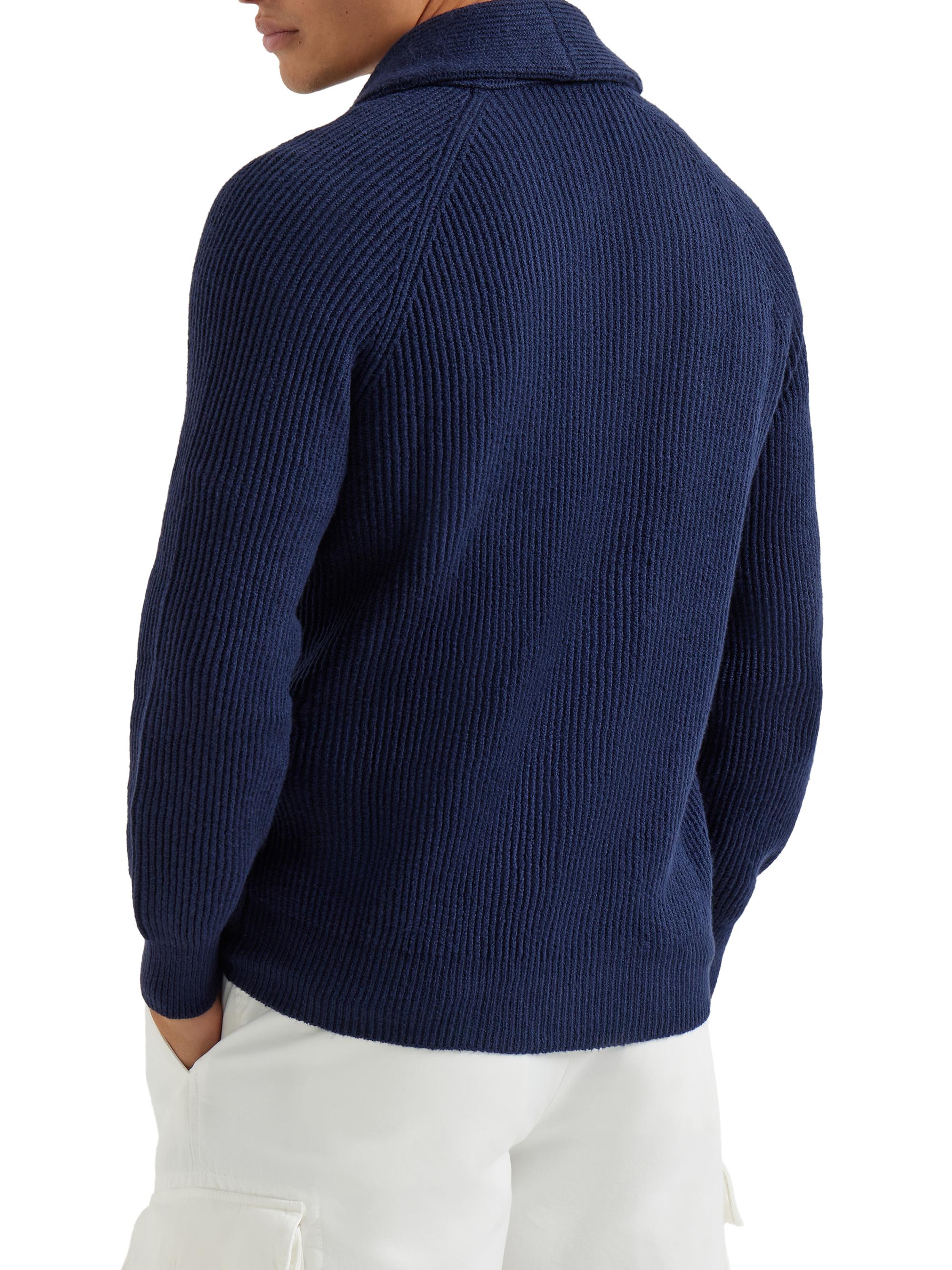 Malfilé Cotton English Rib Cardigan with Raglan Sleeves