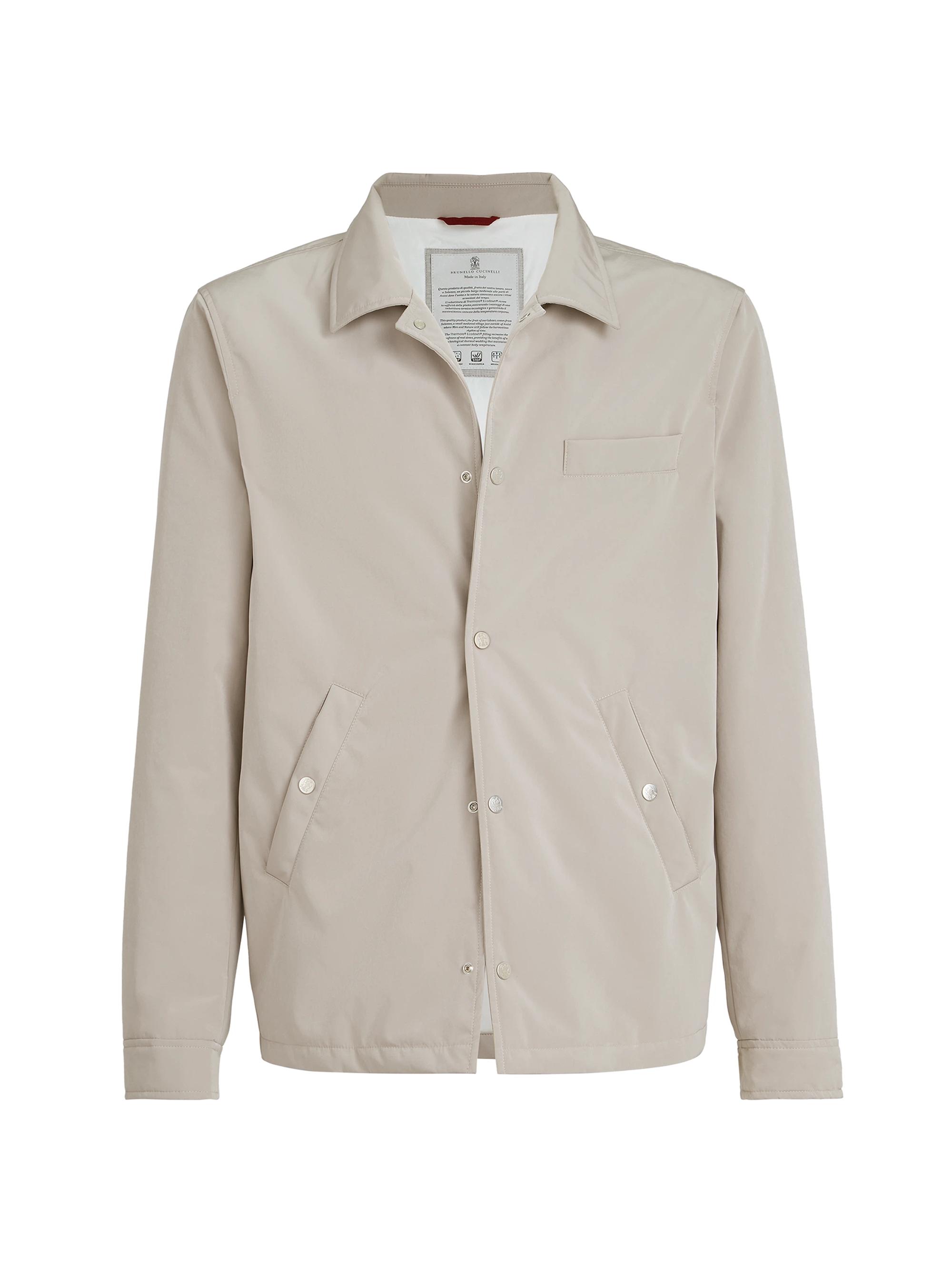 Brunello Cucinelli Men's Bonded Nylon Outerwear Jacket with Thermore Padding - Dove