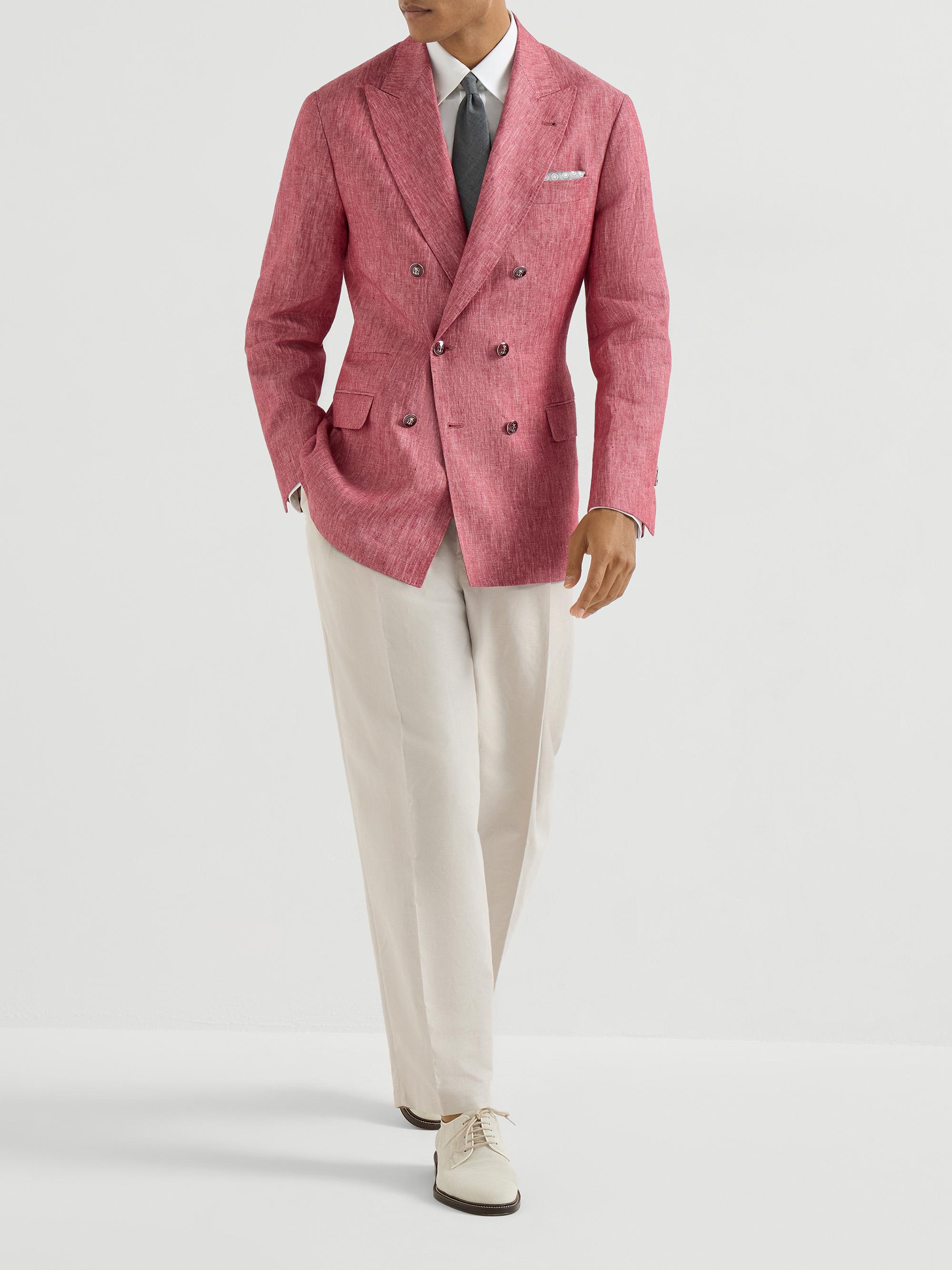 Brunello Cucinelli Linen Denim One and A Half Breasted