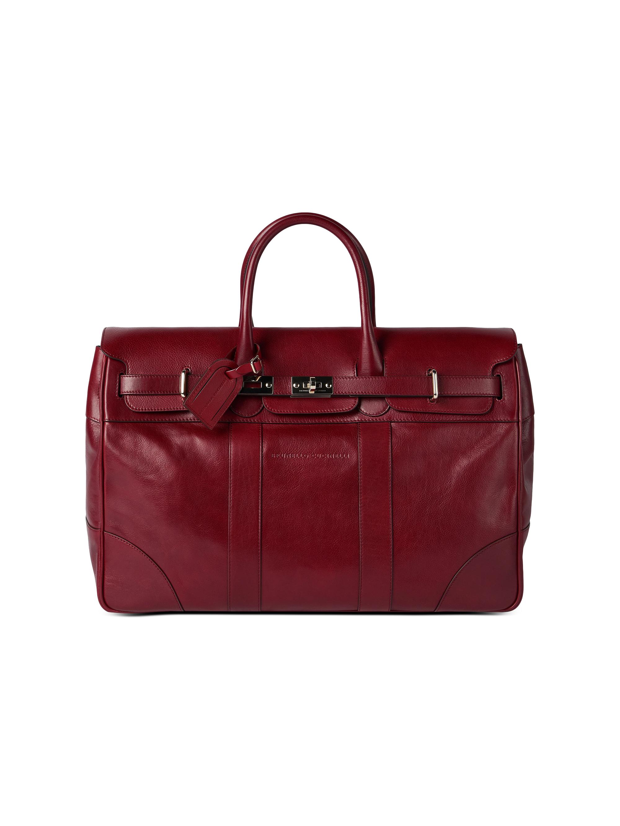 Brunello Cucinelli Men's Burnished Calfskin Country Bag - Terracotta