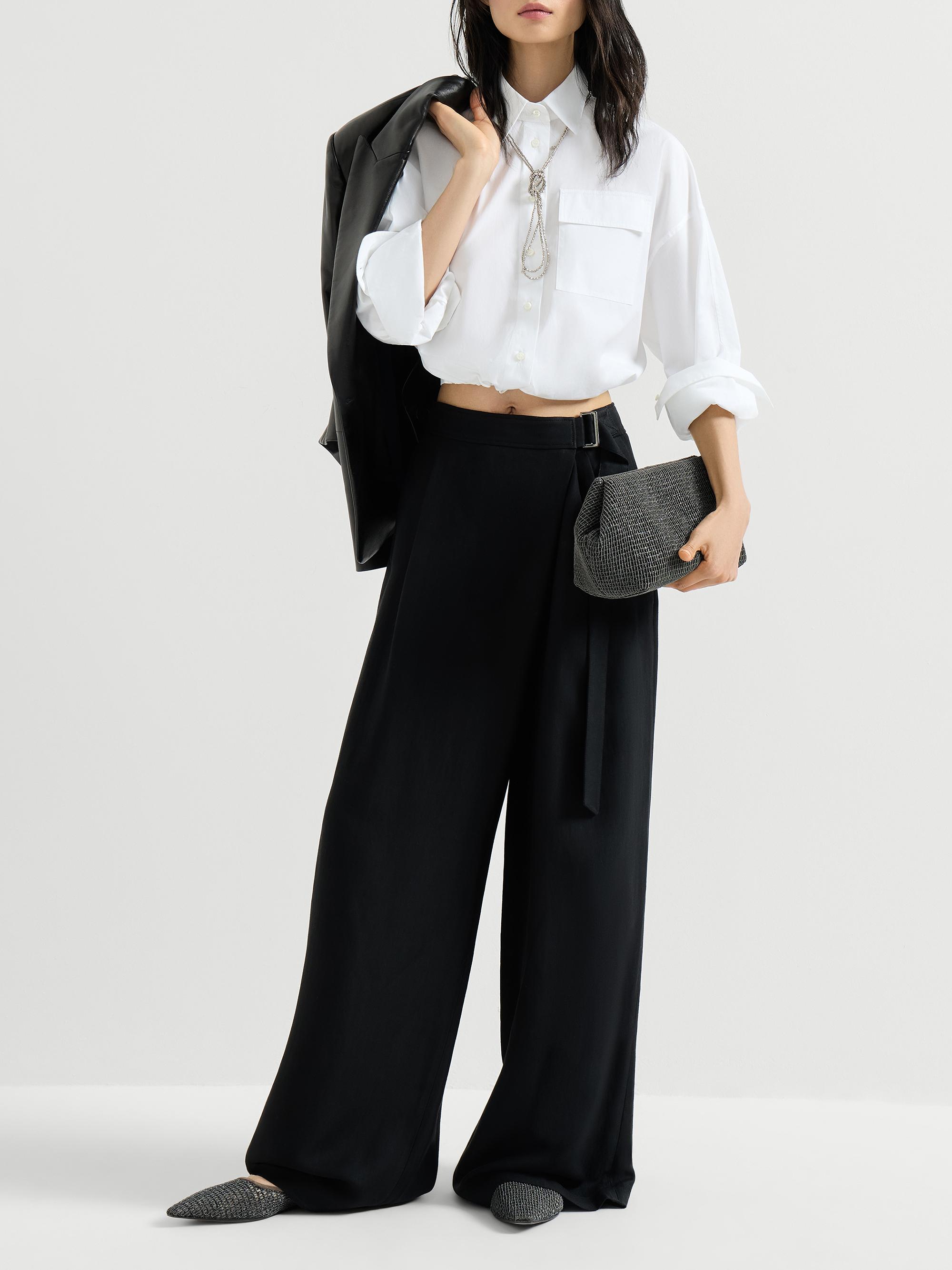 Brunello Cucinelli Viscose and Linen Fluid Twill Sartorial Wrap