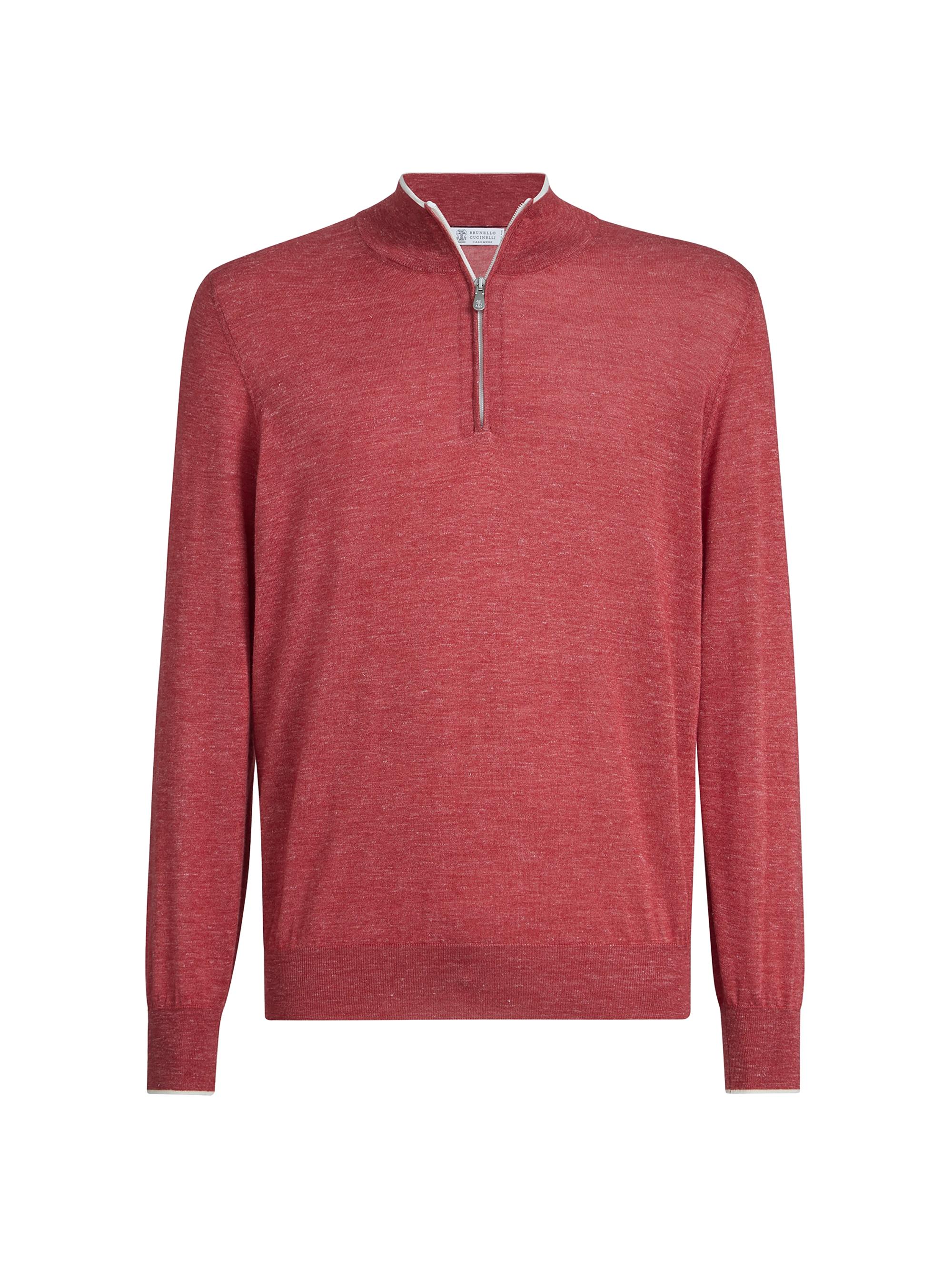 Brunello Cucinelli Cotton English Rib Sweater with Half Zip | Saks