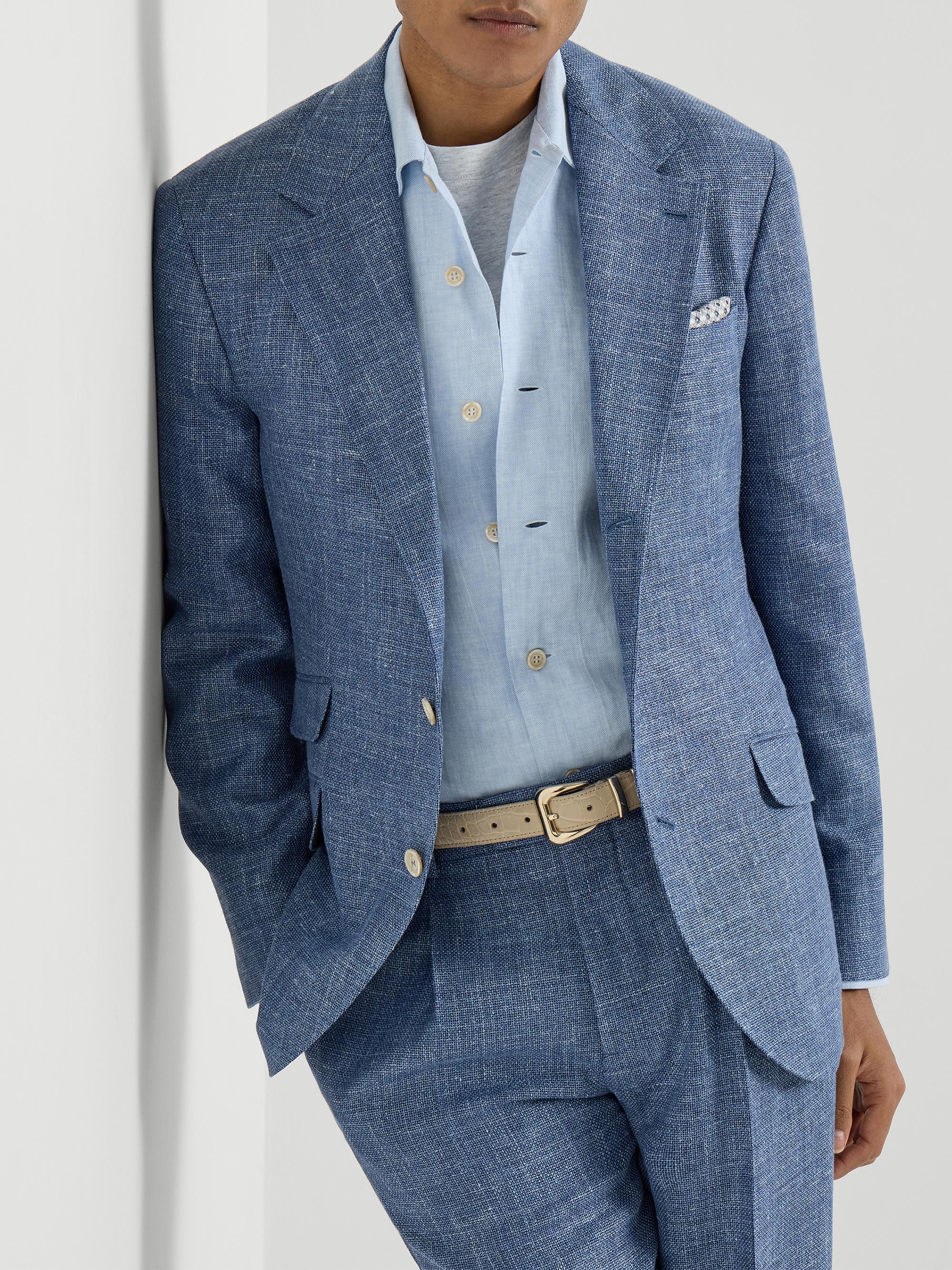 Brunello Cucinelli Virgin Wool, Silk and Linen Hopsack