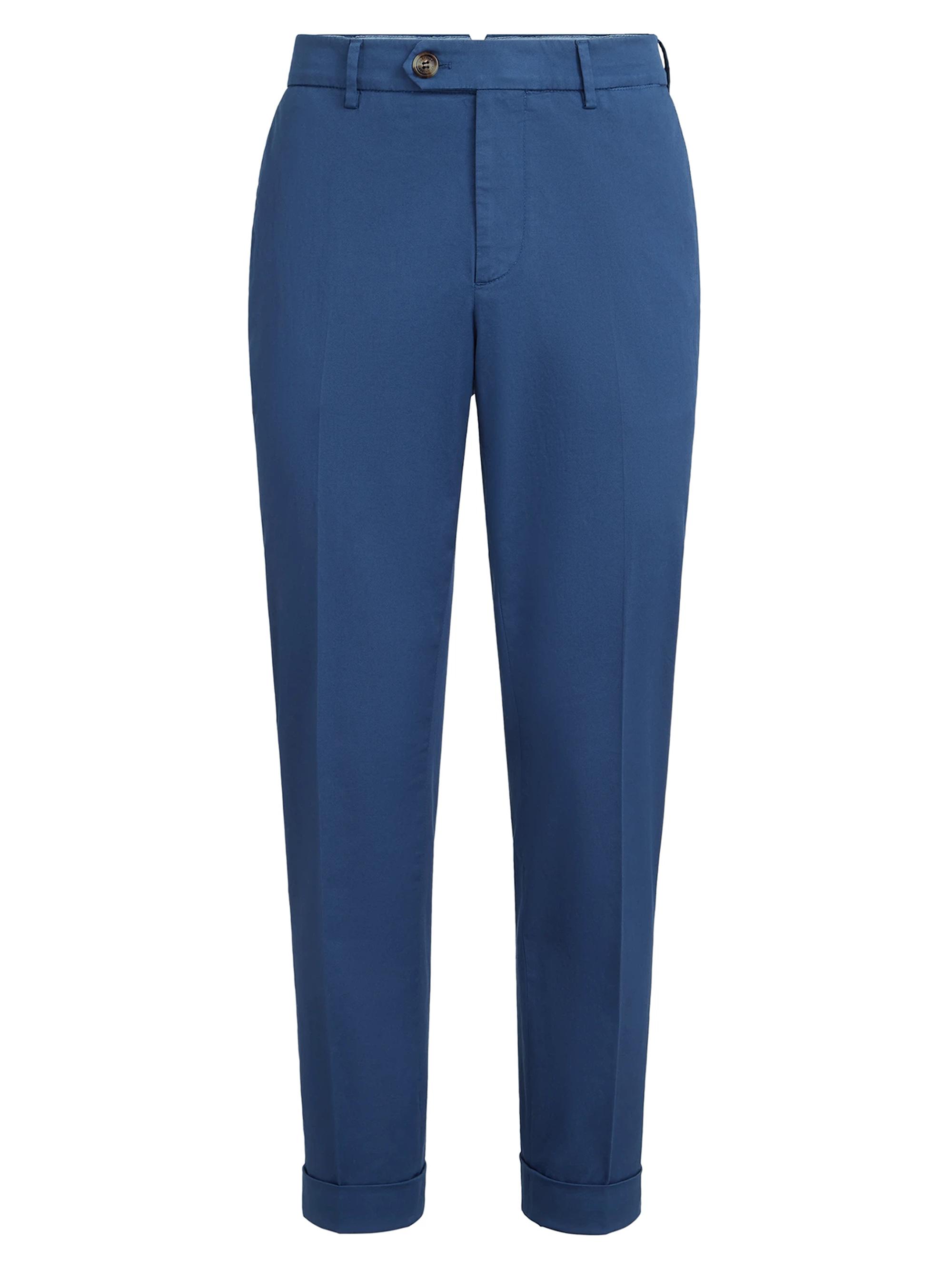 Brunello Cucinelli Men's Garment Dyed Italian Fit Trousers - Denim