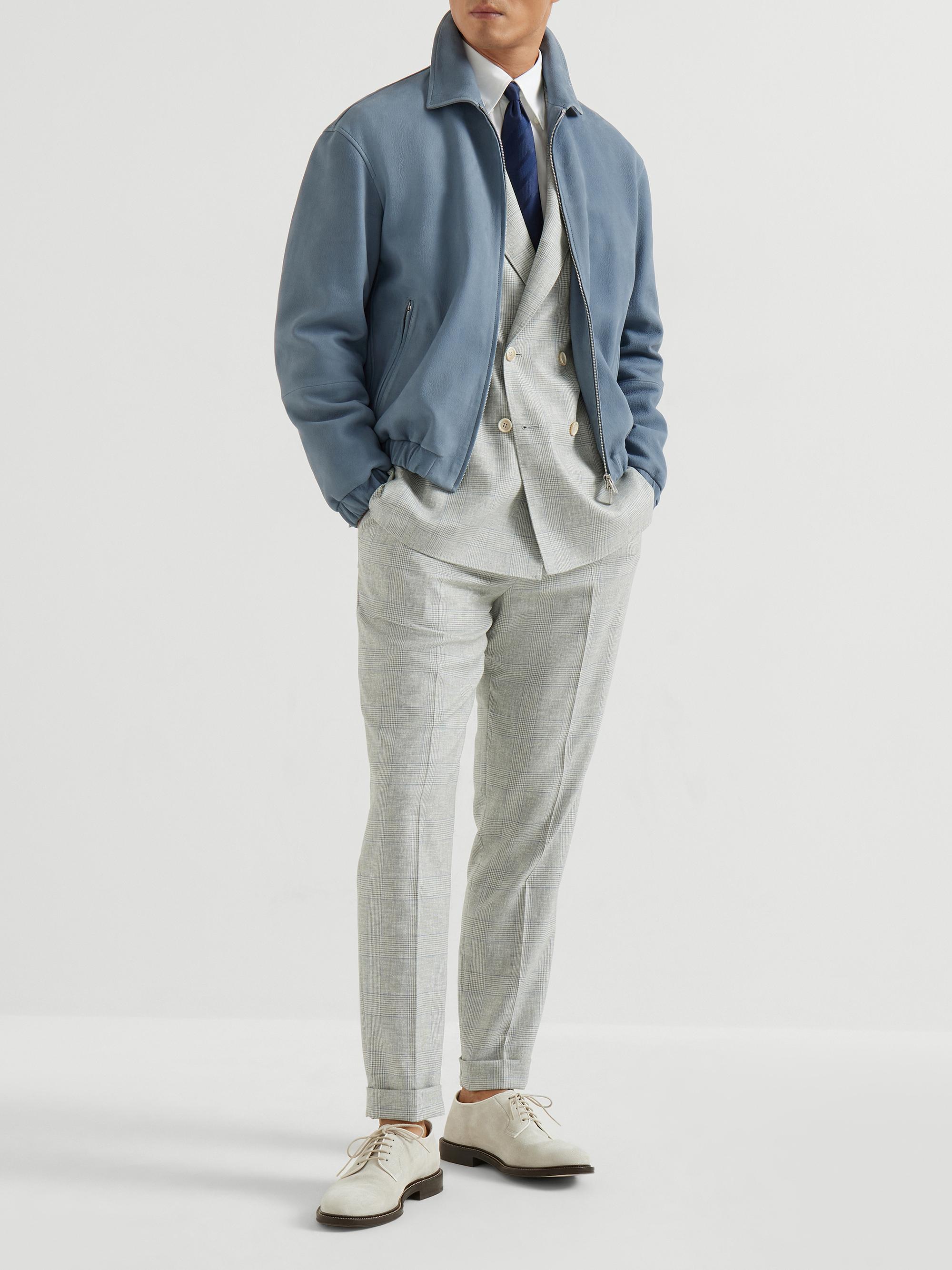 Brunello Cucinelli Virgin Wool Prince of Wales Fresco Pleated