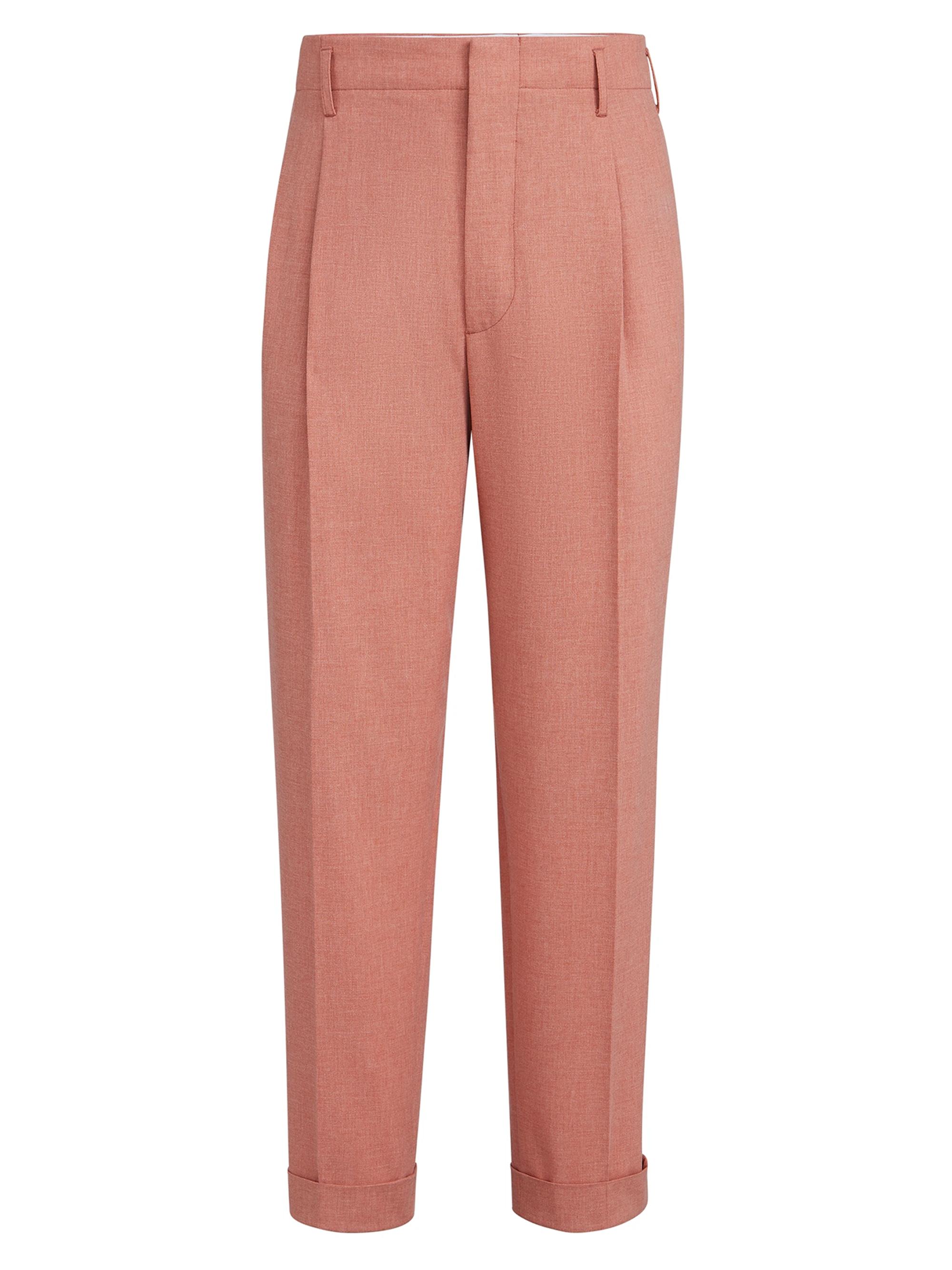 Brunello Cucinelli Mouliné Trousers with Reversed Double Pleats