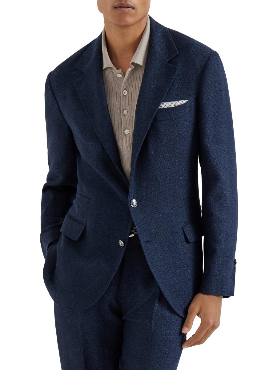 Brunello Cucinelli Silk, Linen and Wool Hopsack Deconstructed