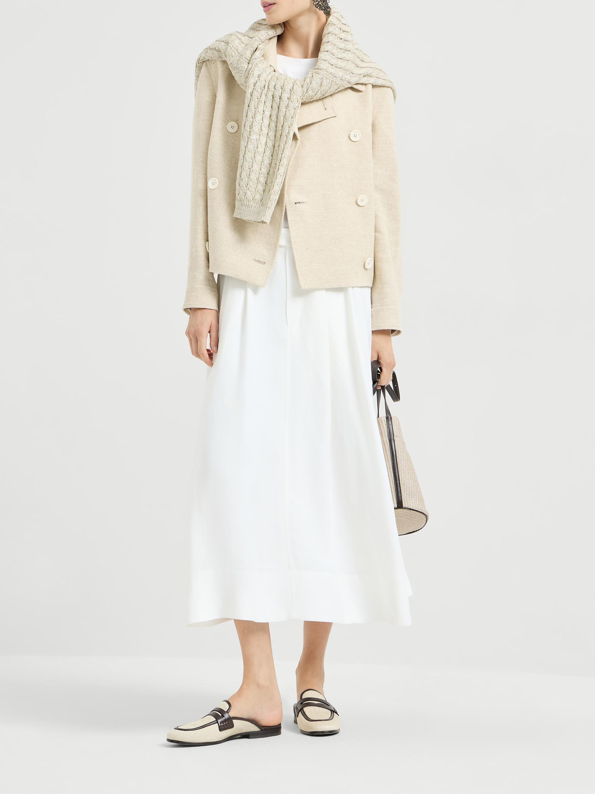 Brunello Cucinelli Linen Dazzling Cable Openwork Sweater | Saks