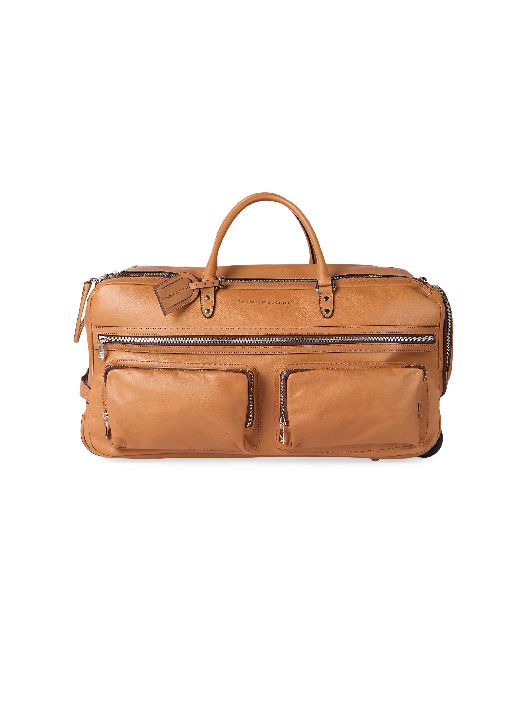 Brunello Cucinelli Men's Cowhide Trolley Bag - Cognac