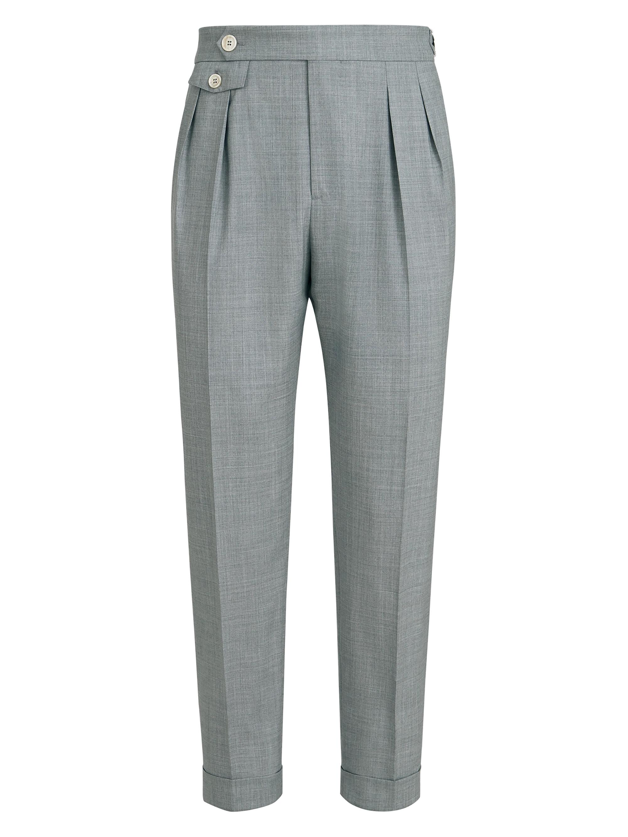 Brunello Cucinelli Virgin Wool Fresco Trousers with Double Pleats