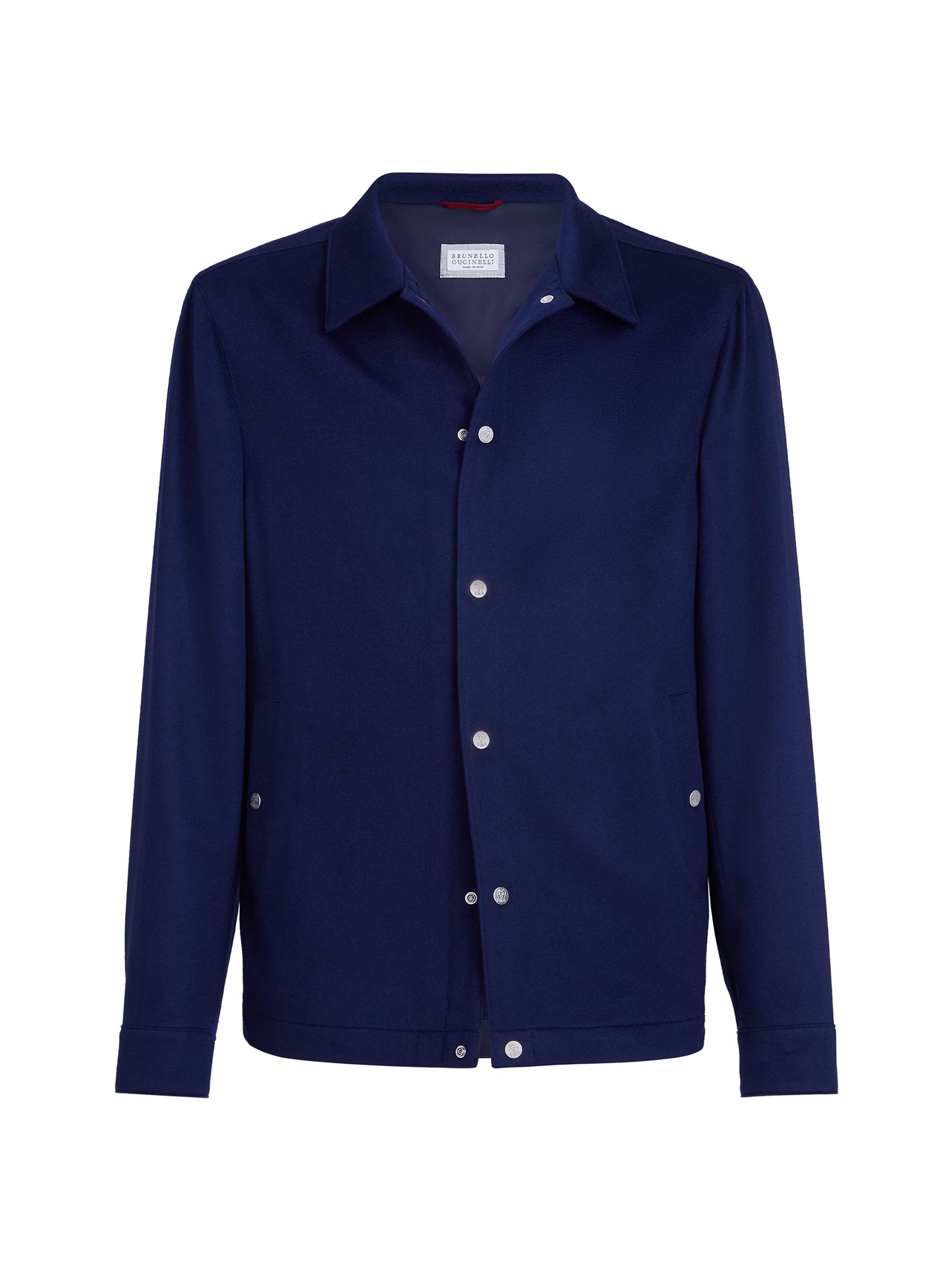 Brunello Cucinelli Men's Lightweight Cashmere Flannel Outerwear Jacket - Royale Blue