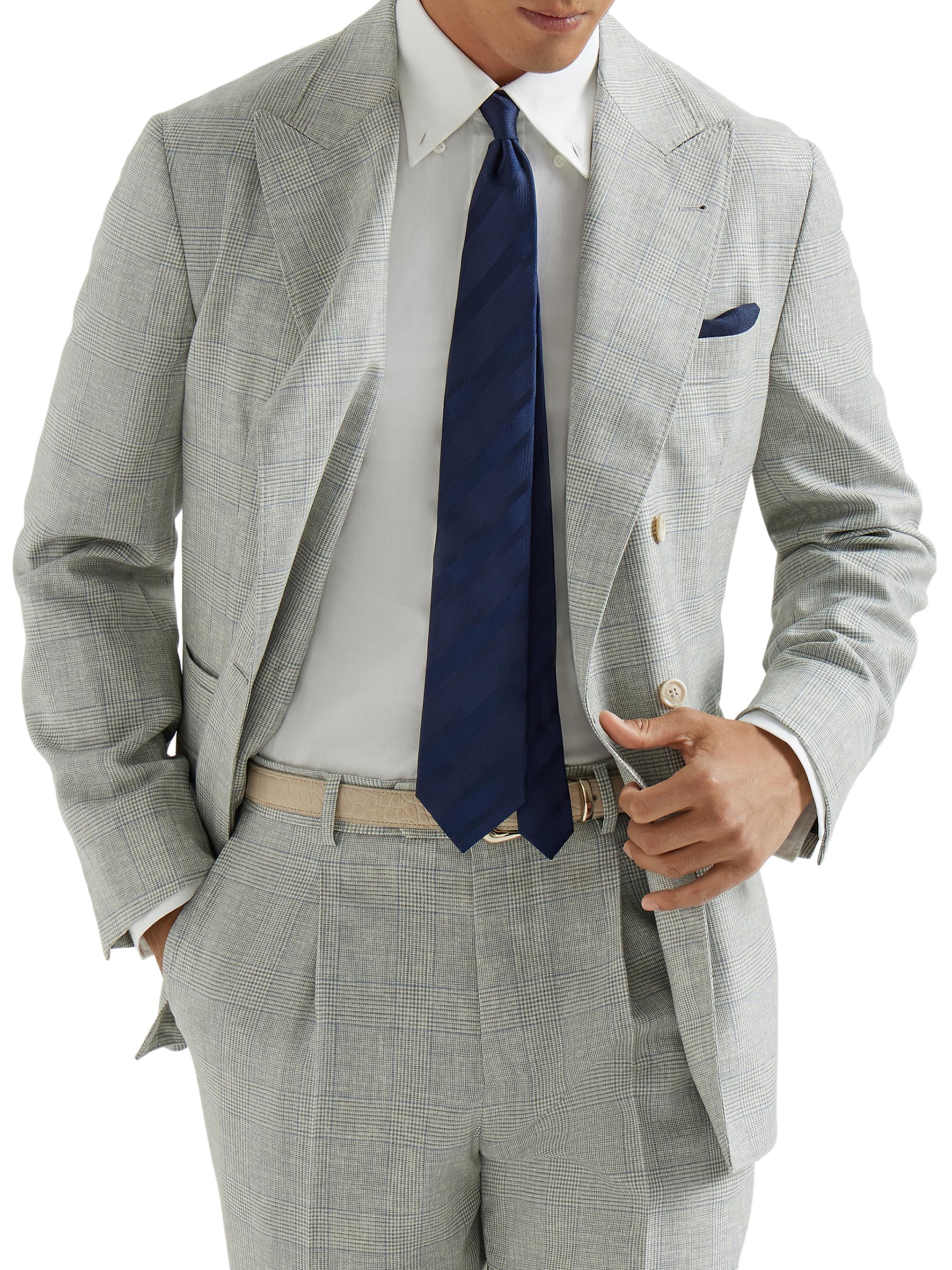 Brunello Cucinelli Virgin Wool Prince of Wales One and a Half