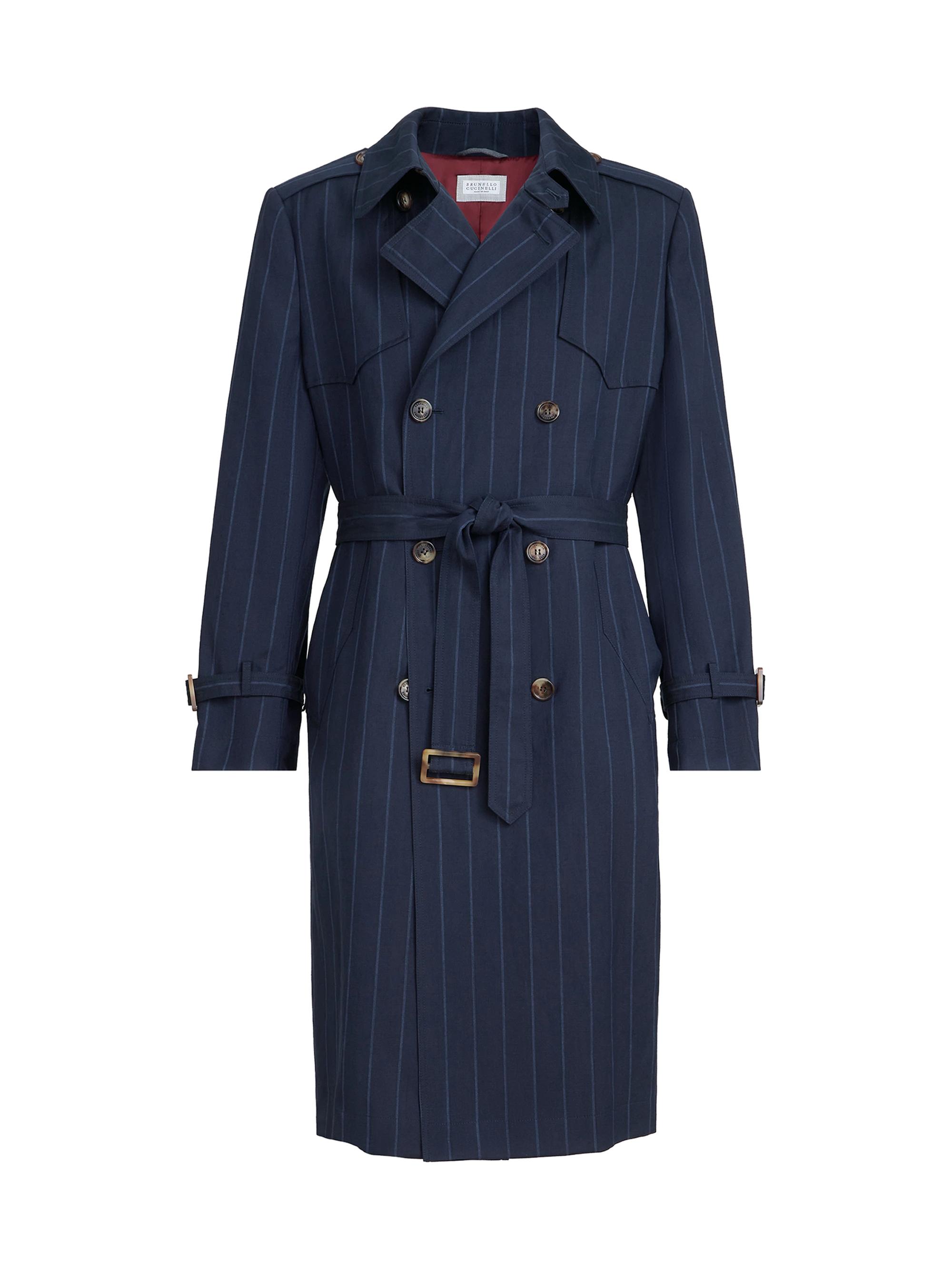 Brunello Cucinelli Cashmere and Silk Chevron Flannel Coat with