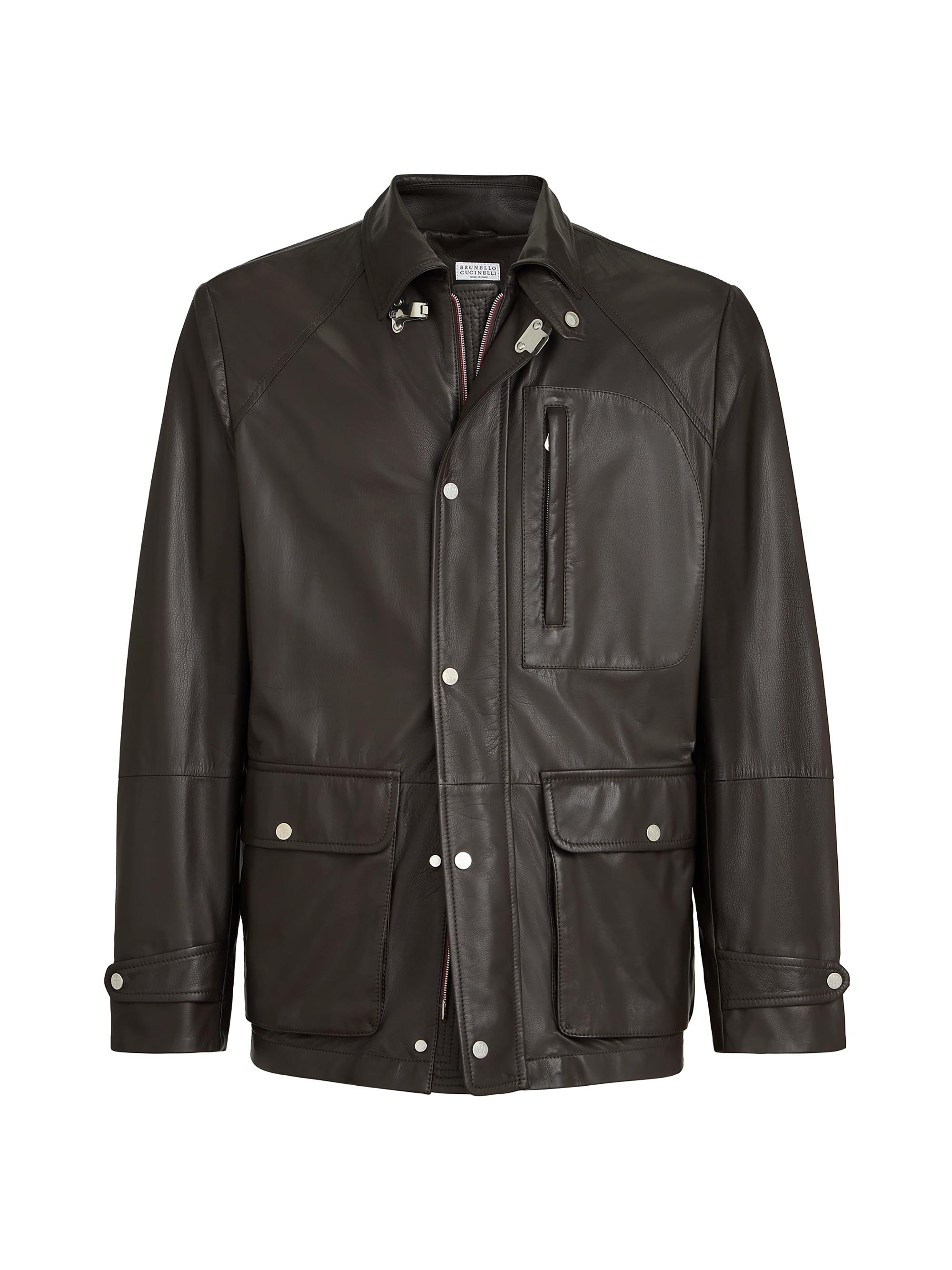 Brunello Cucinelli Men's Calfskin Unlined Field Jacket - Chocolate