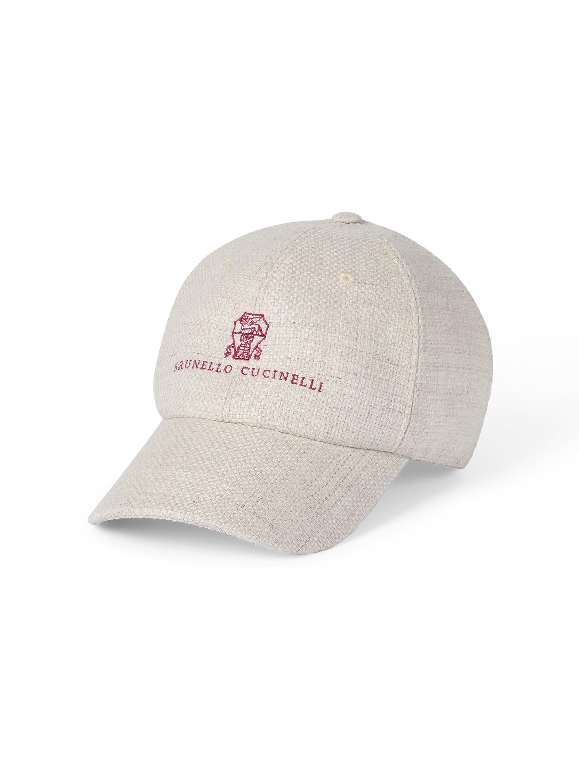 Brunello Cucinelli Men's Silk, Linen and Wool Hopsack Baseball Cap - Natural