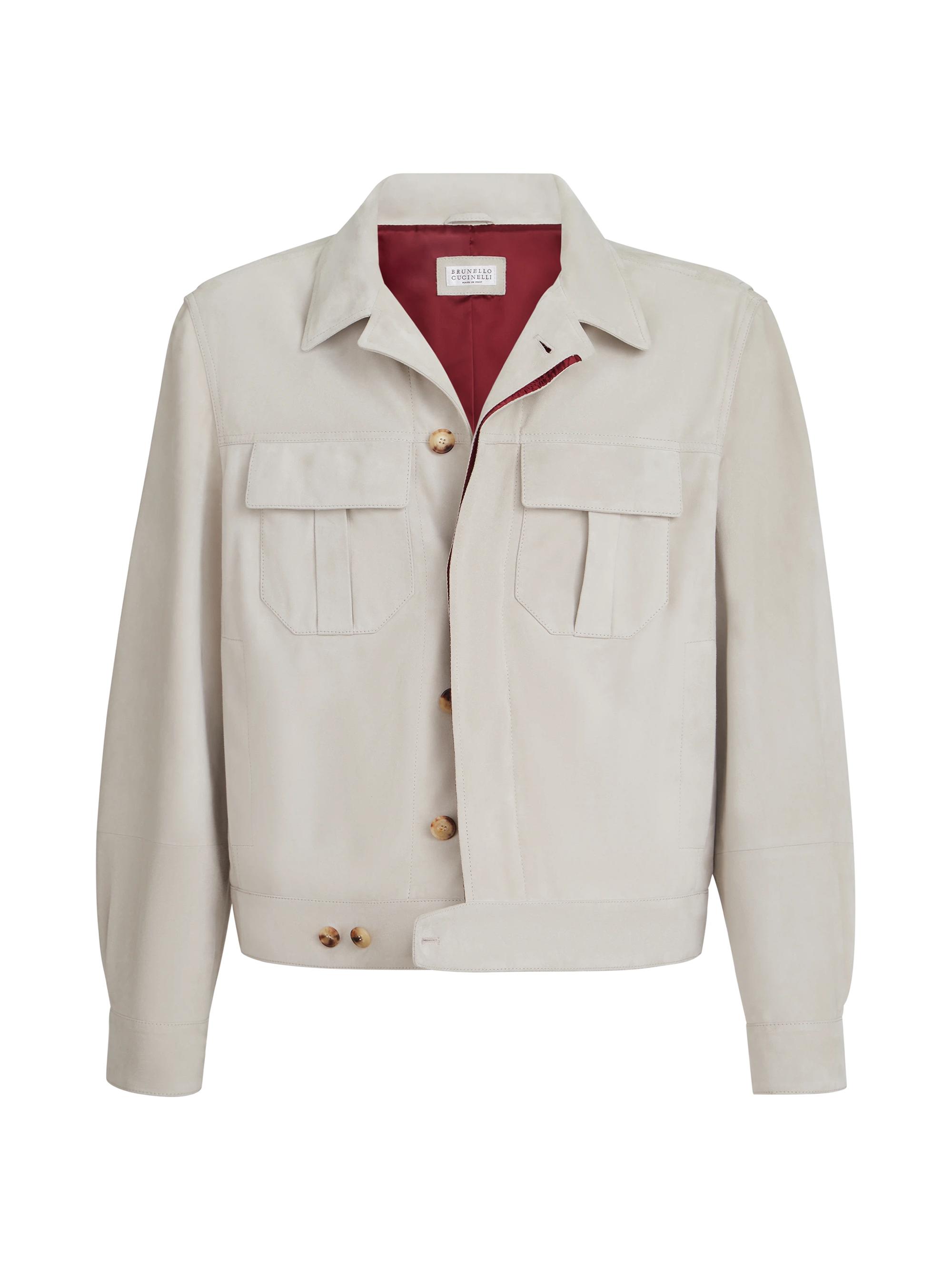 Brunello Cucinelli Men's Suede Outerwear Jacket - Sand