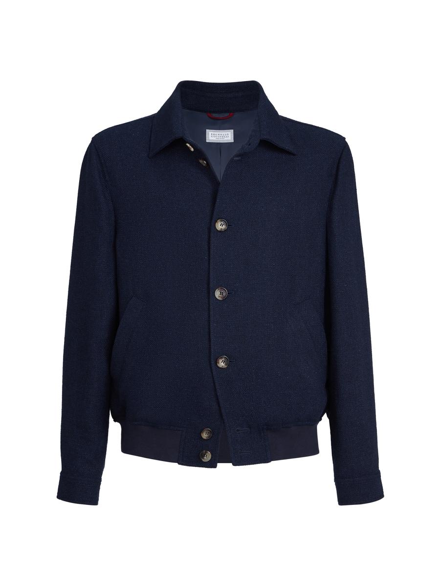 Brunello Cucinelli Silk, Linen and Wool Hopsack Outerwear Jacket | Saks ...
