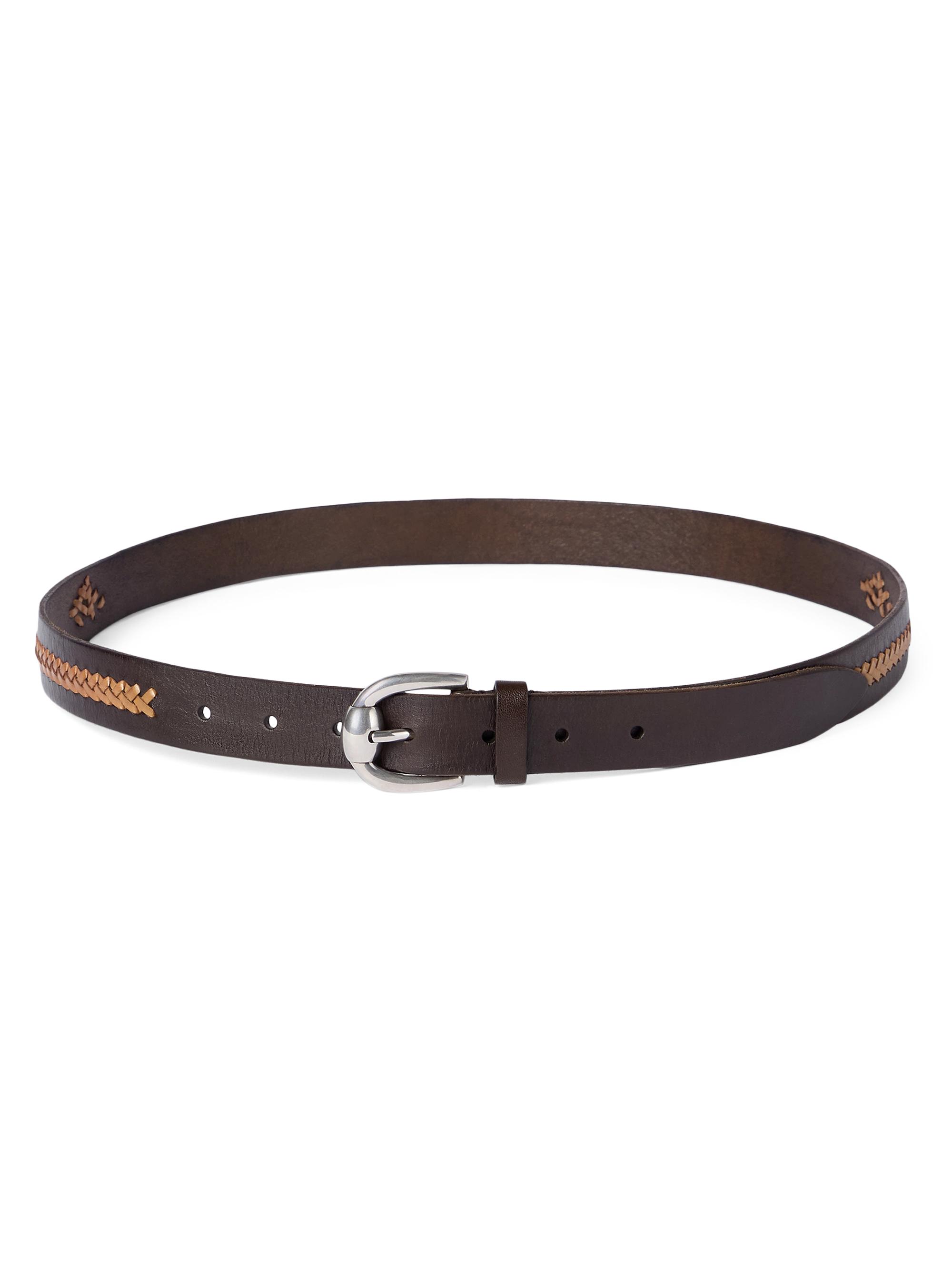 Brunello Cucinelli Men's Leather Braided Pattern Belt - Chocolate