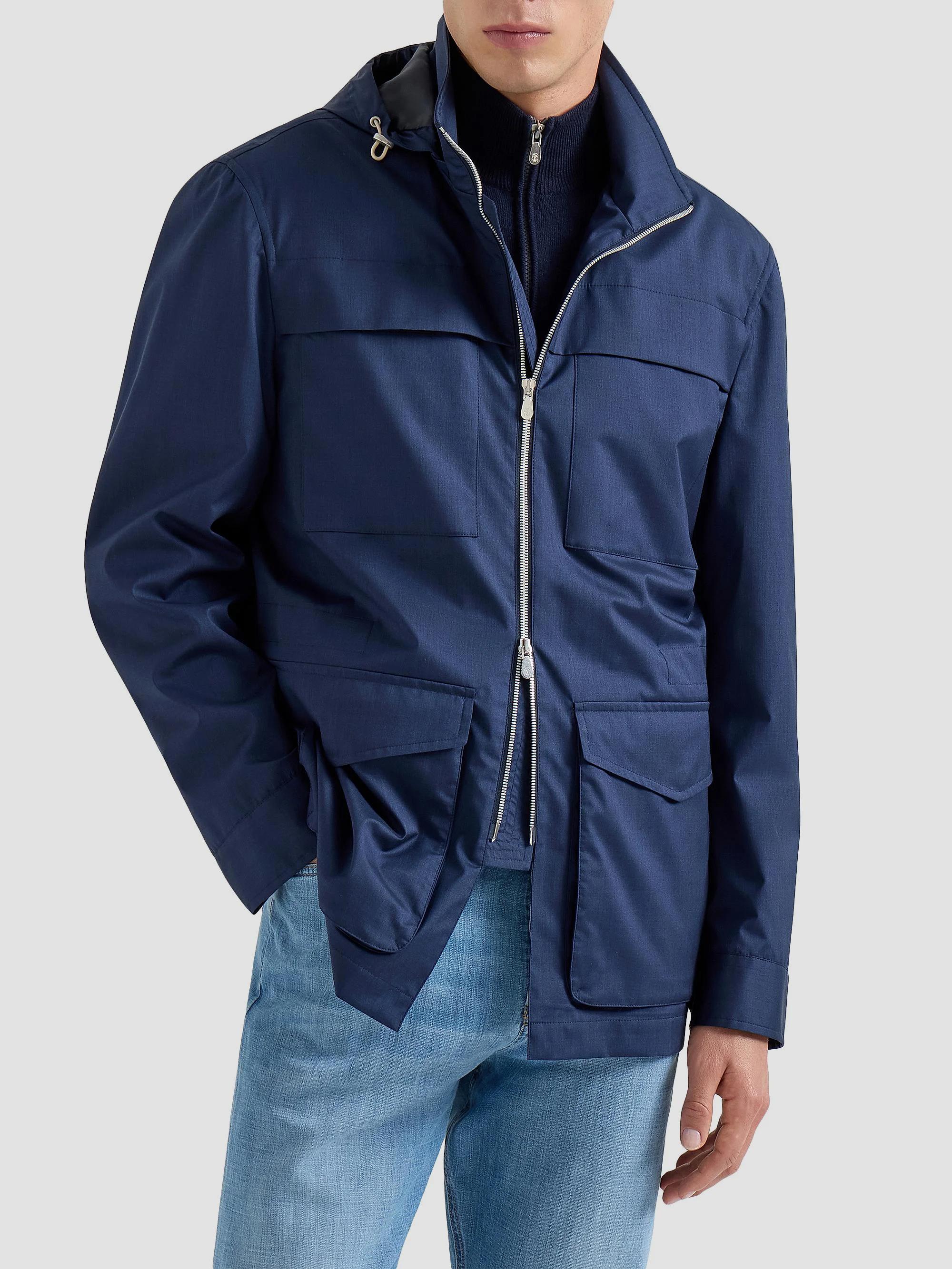 Brunello Cucinelli Bonded Silk and Virgin Wool Safari Jacket