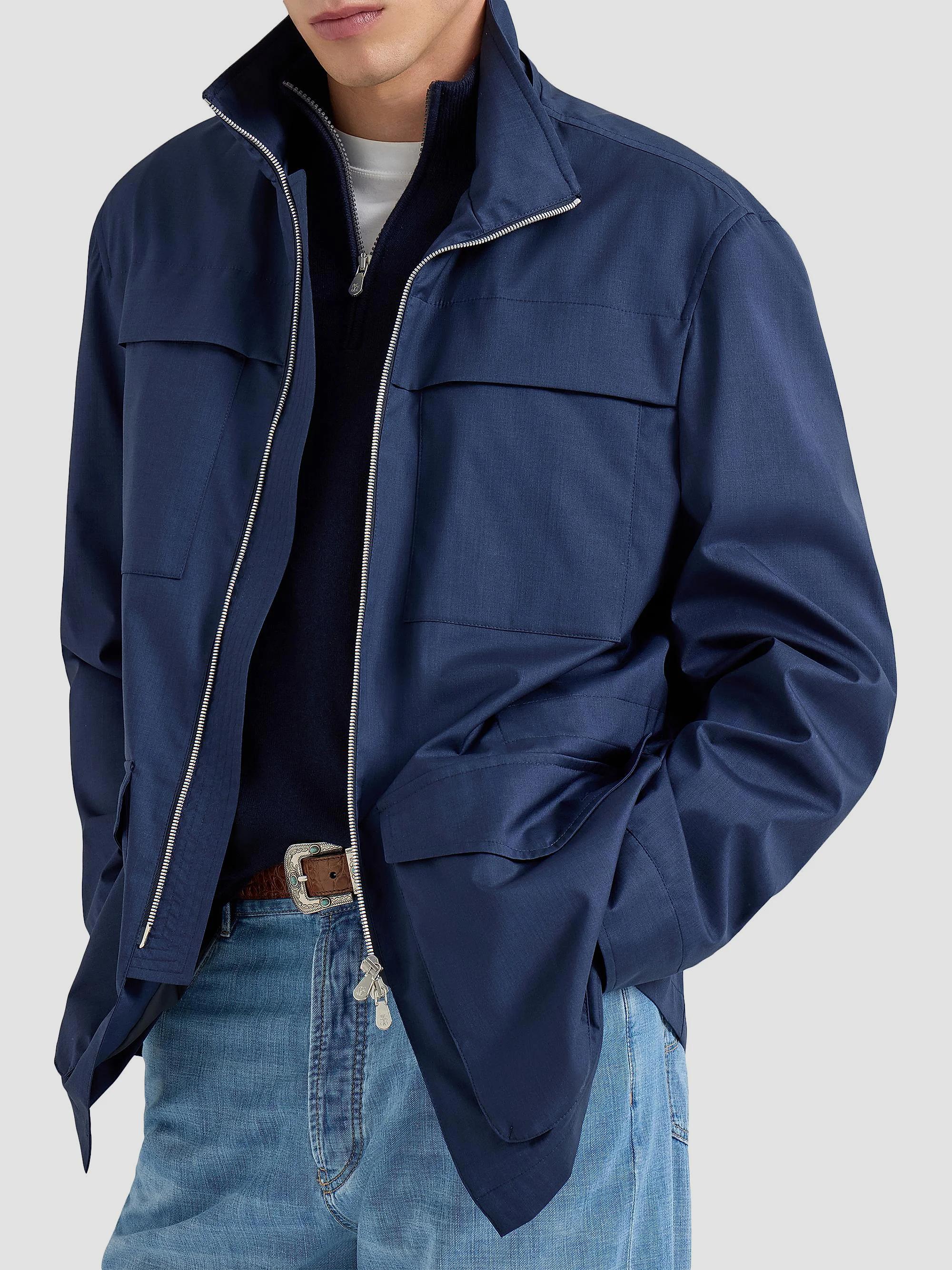 Brunello Cucinelli Bonded Silk and Virgin Wool Safari Jacket