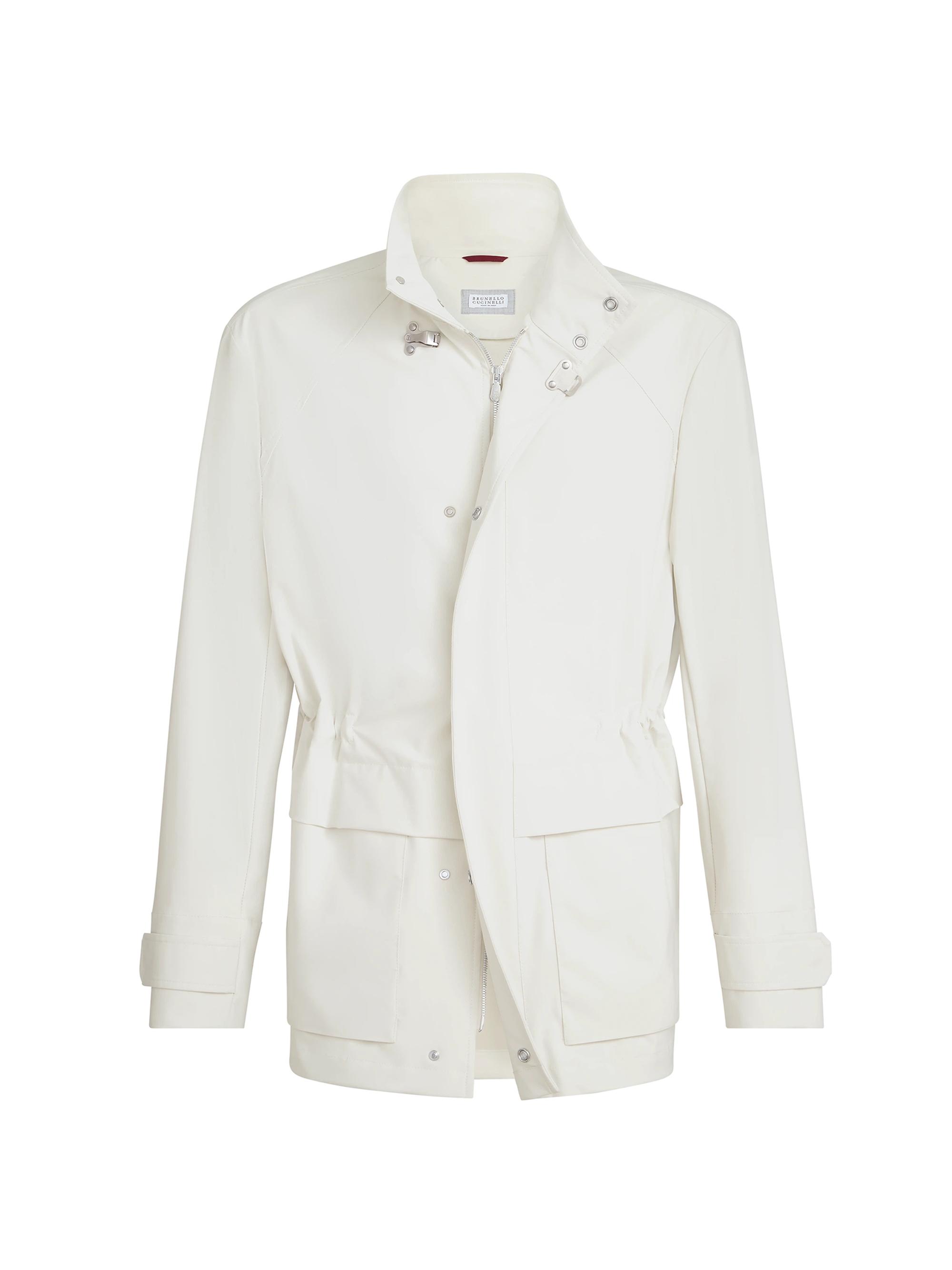 Brunello Cucinelli Men's Bonded Nylon Unlined Field Jacket - Off White