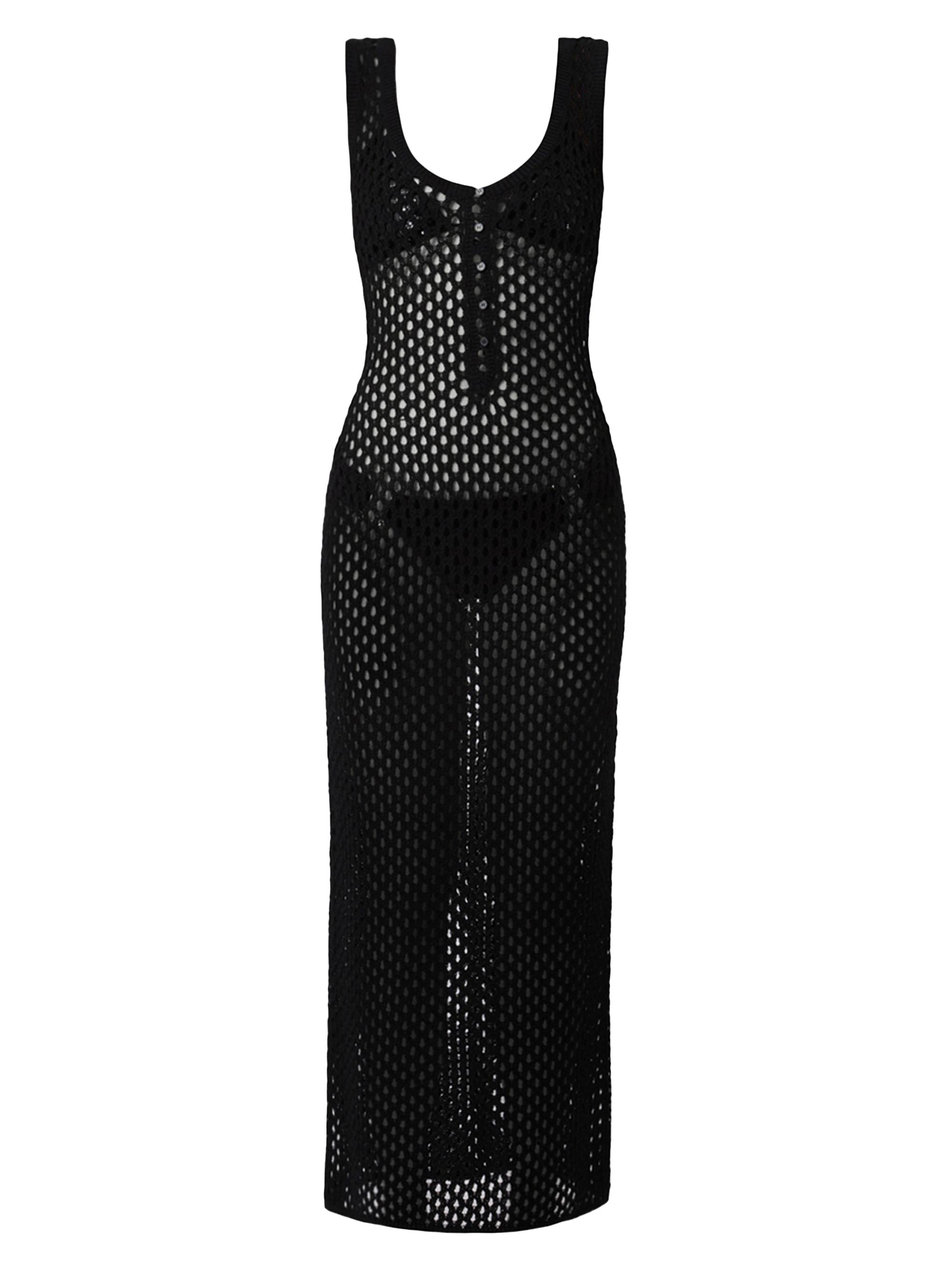 navy blue dress for baby girl Black Serene Wonders Crochet Dress