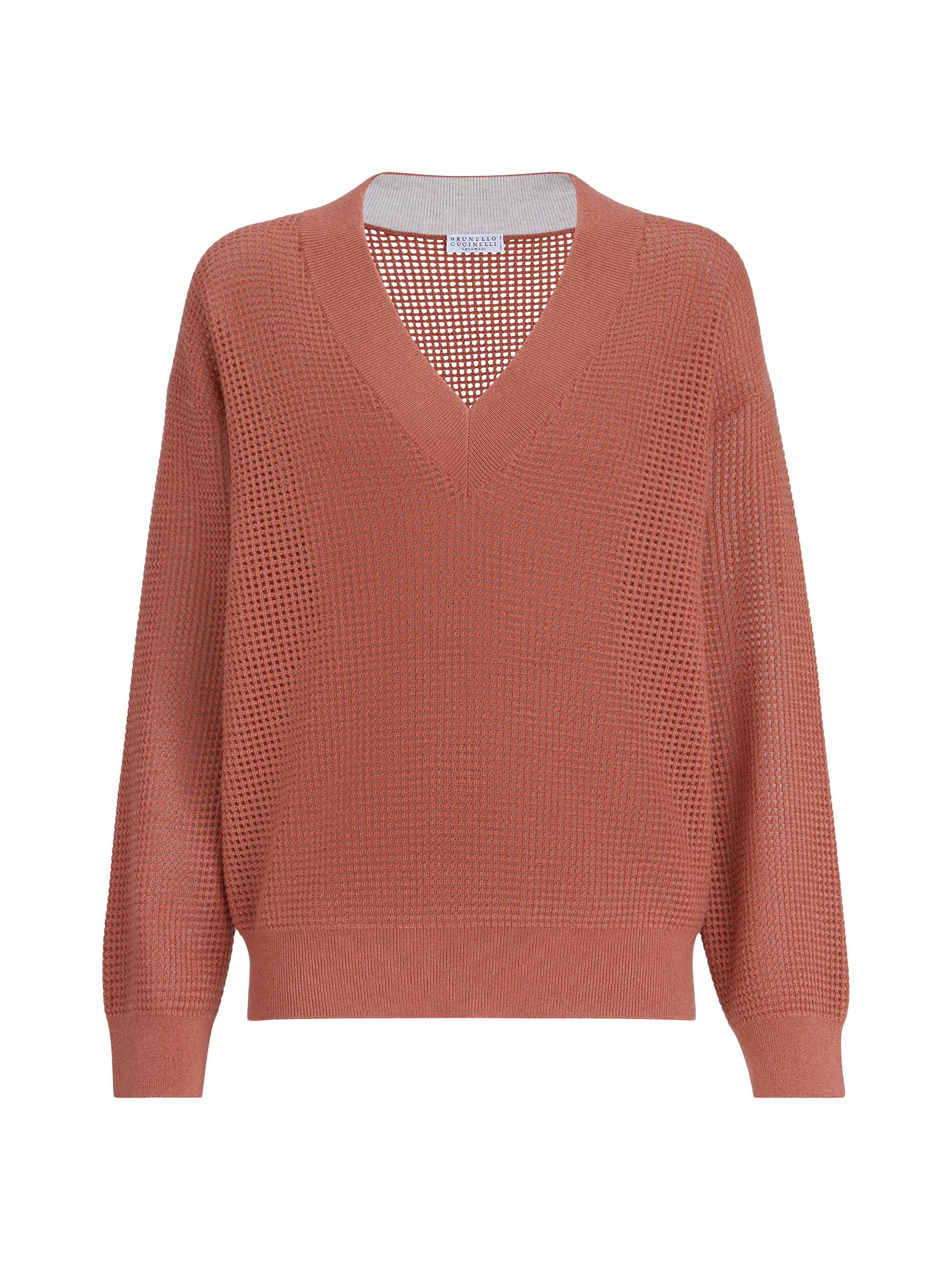 Brunello Cucinelli Women's Cashmere Net Sweater - Orange
