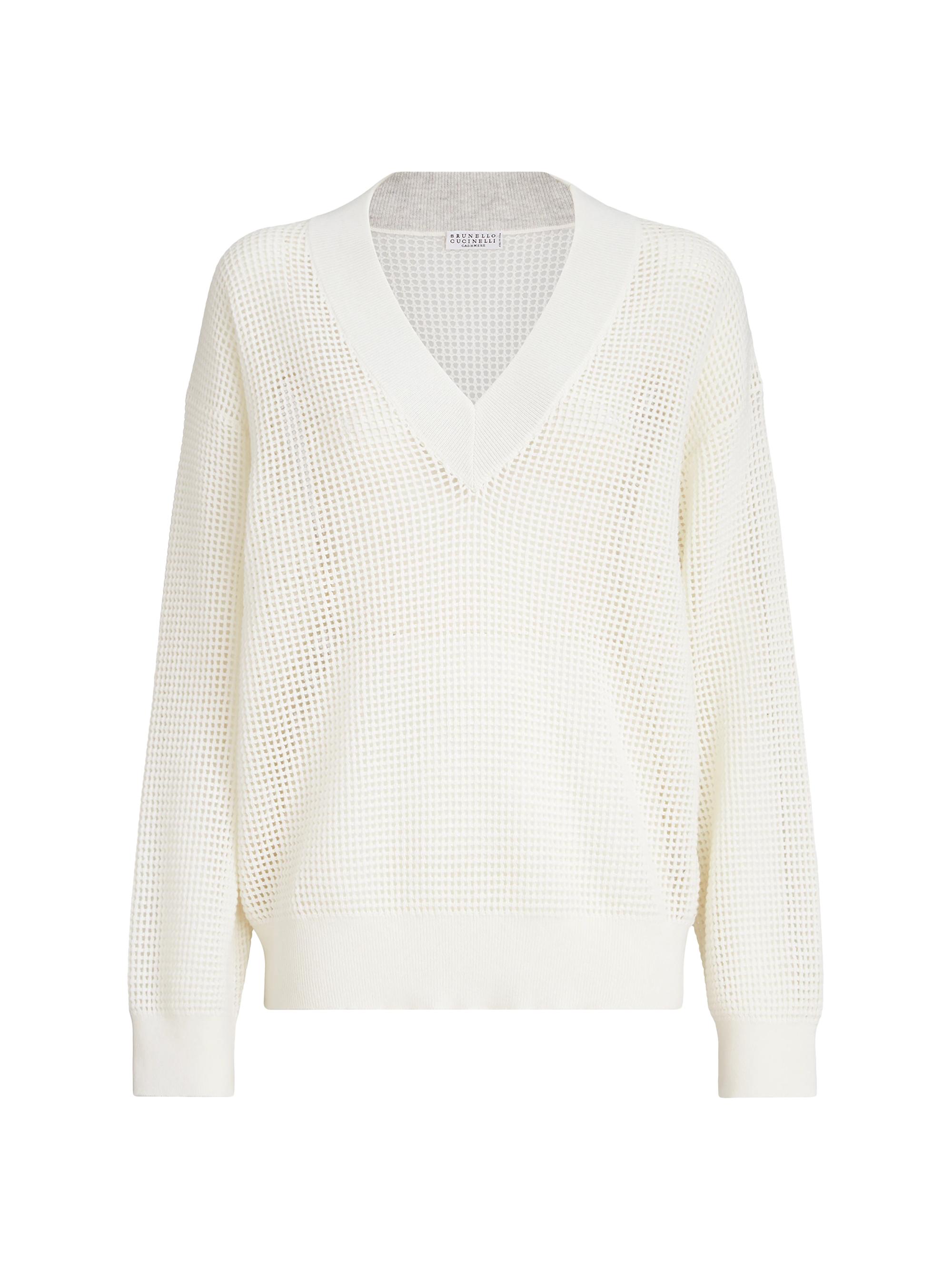 Brunello Cucinelli Women's Cashmere Net Sweater - Panama | Thumbnail 7