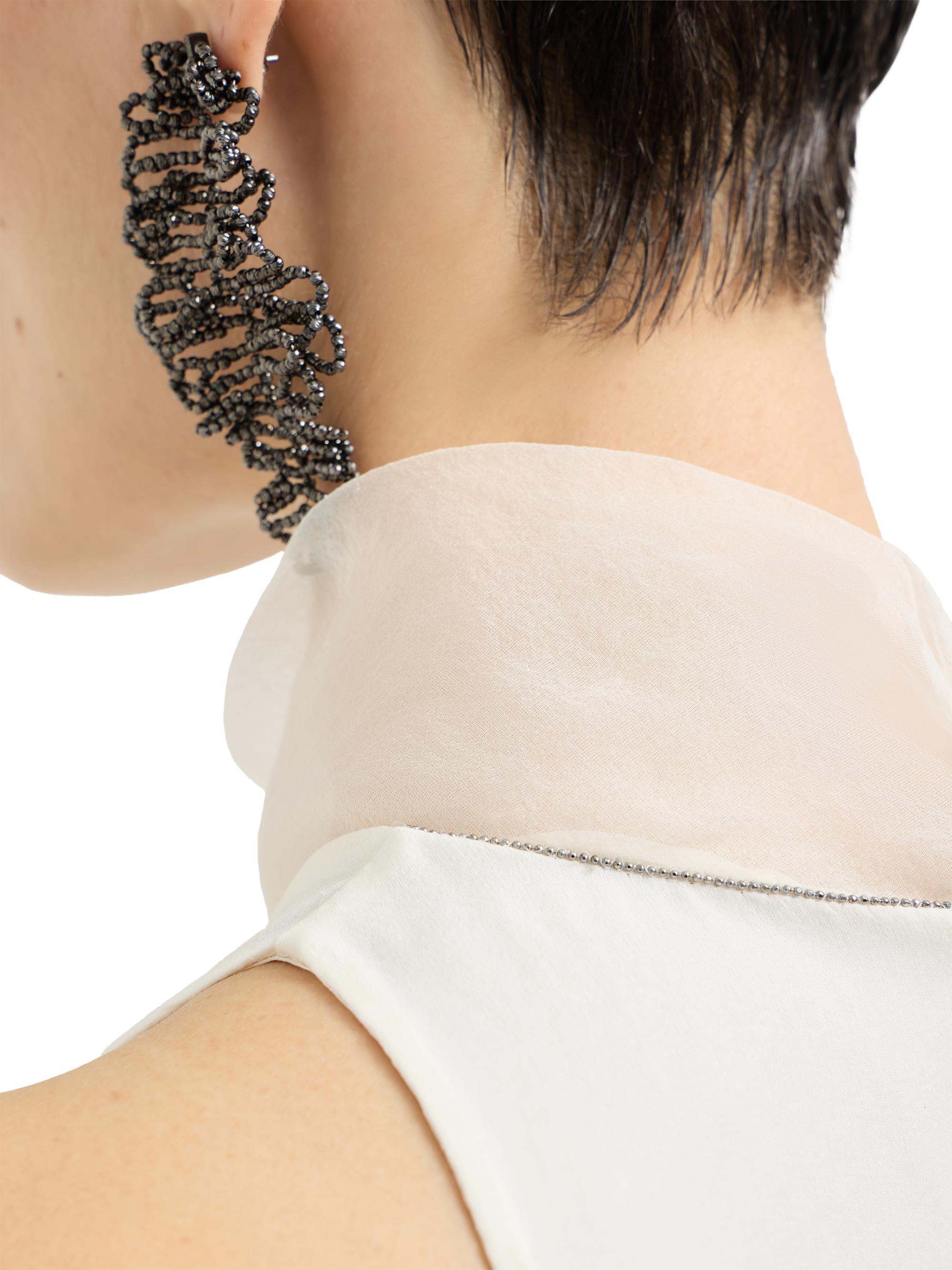 M*K様 ＊超美品＊ BRUNELLO CUNINELLI ホワイトブラウス Brunello Cucinelli Crispy Silk Maxi Dress with Monili | Saks Fifth