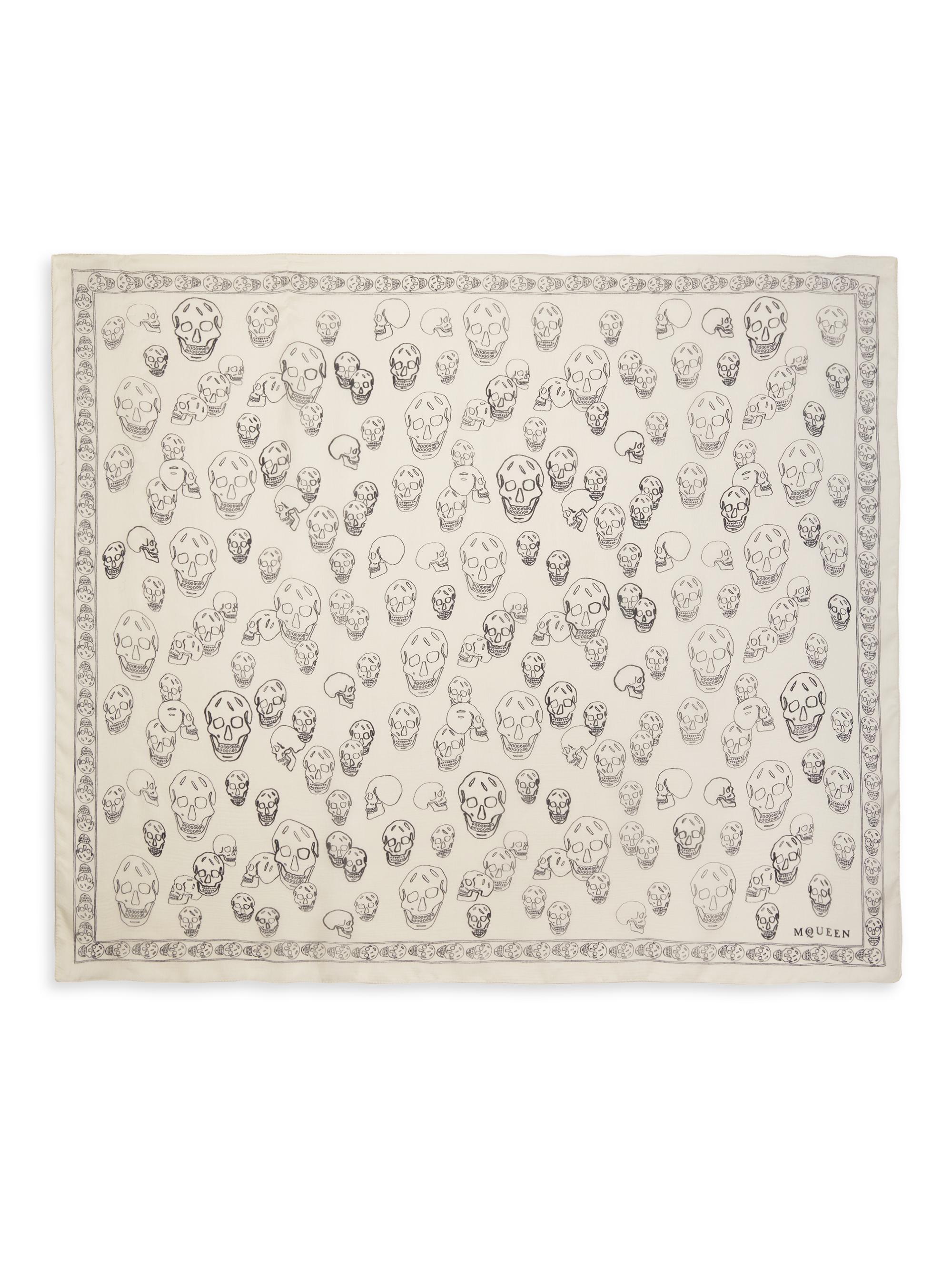 McQueen Women's Skull Silk Chiffon Scarf -  Black