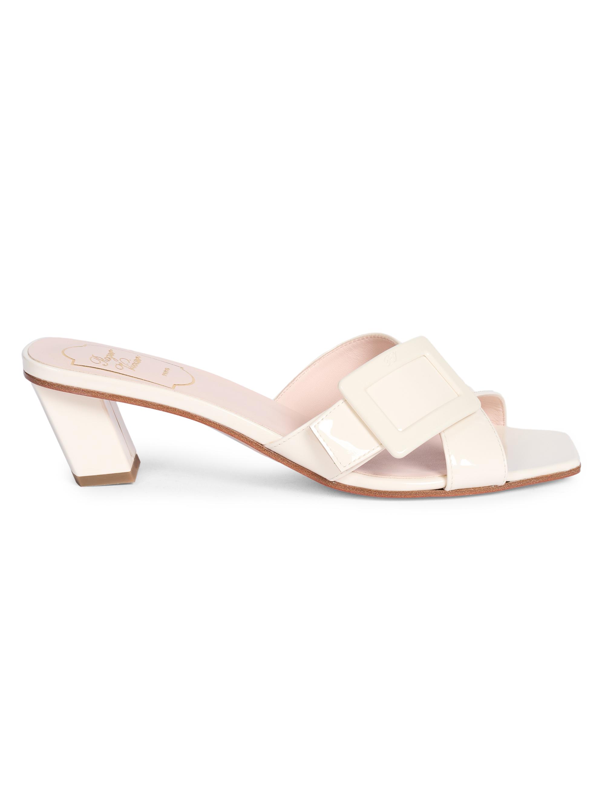 Roger Vivier Women's BV Cross Tonal 45MM Leather Mules - Cire