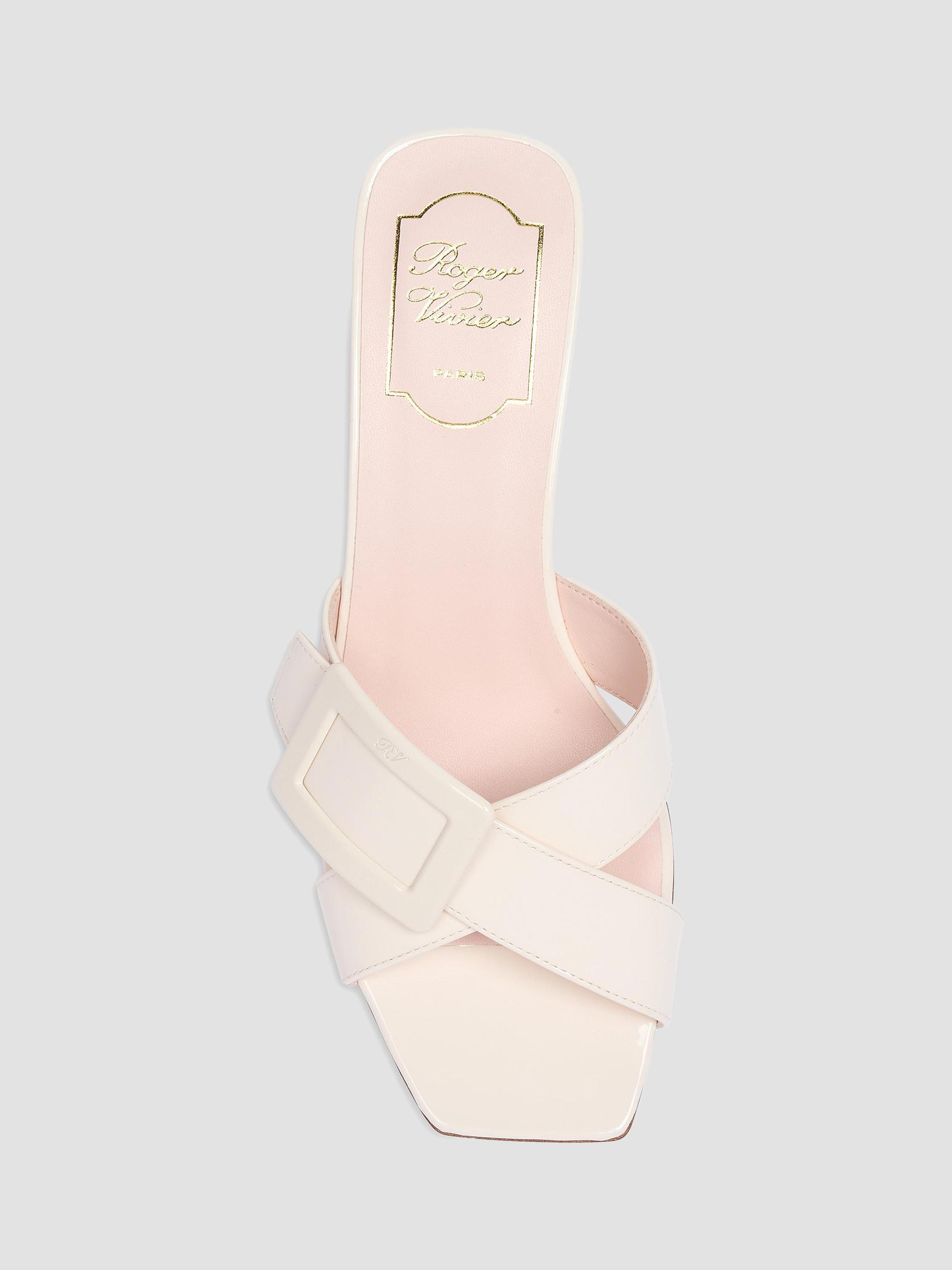 Roger Vivier BV Cross Tonal 45MM Leather Mules | Saks Fifth Avenue