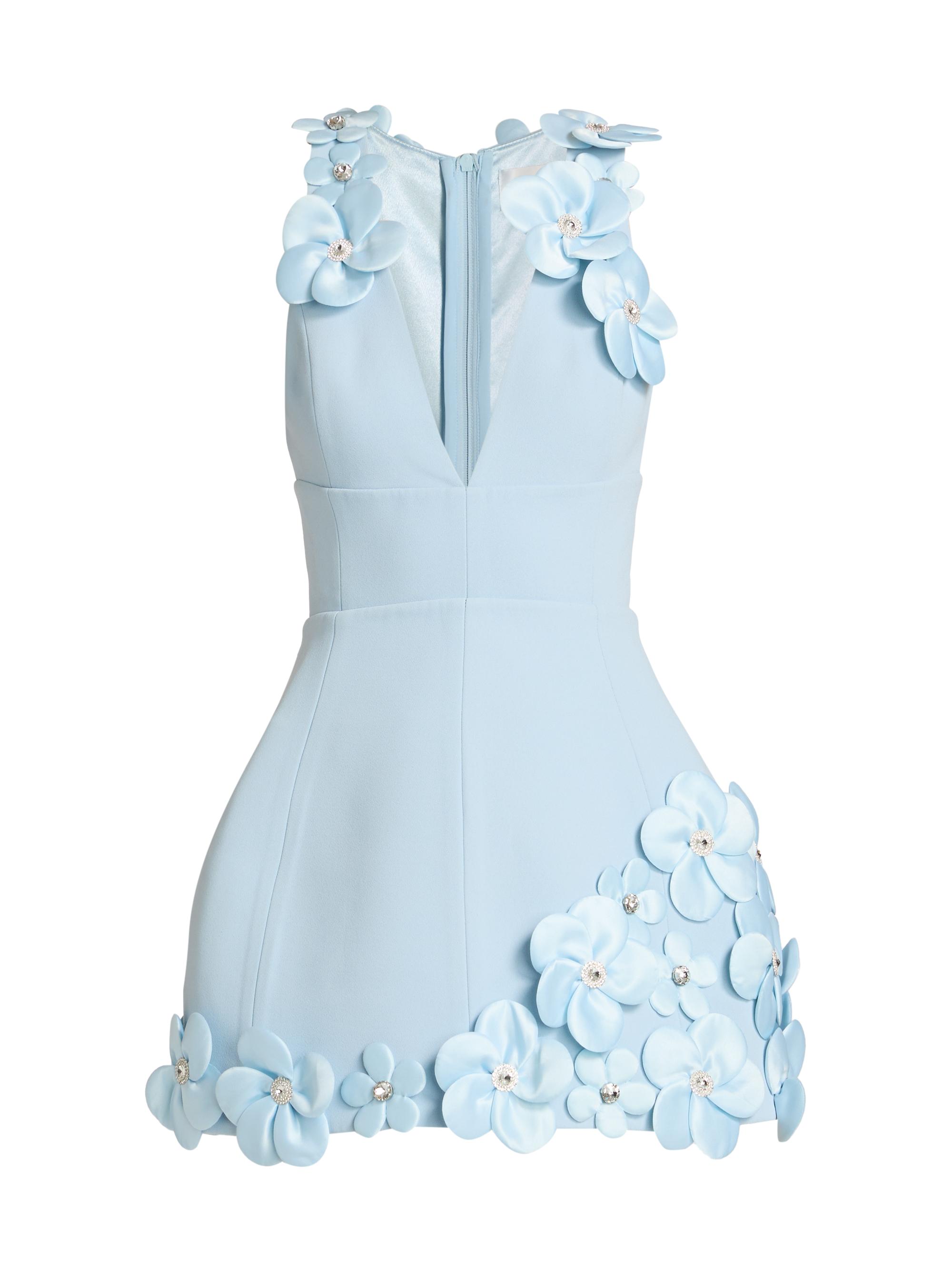 Bronx Banco Women's Estelle Floral Appliqué Minidress - Powder Blue