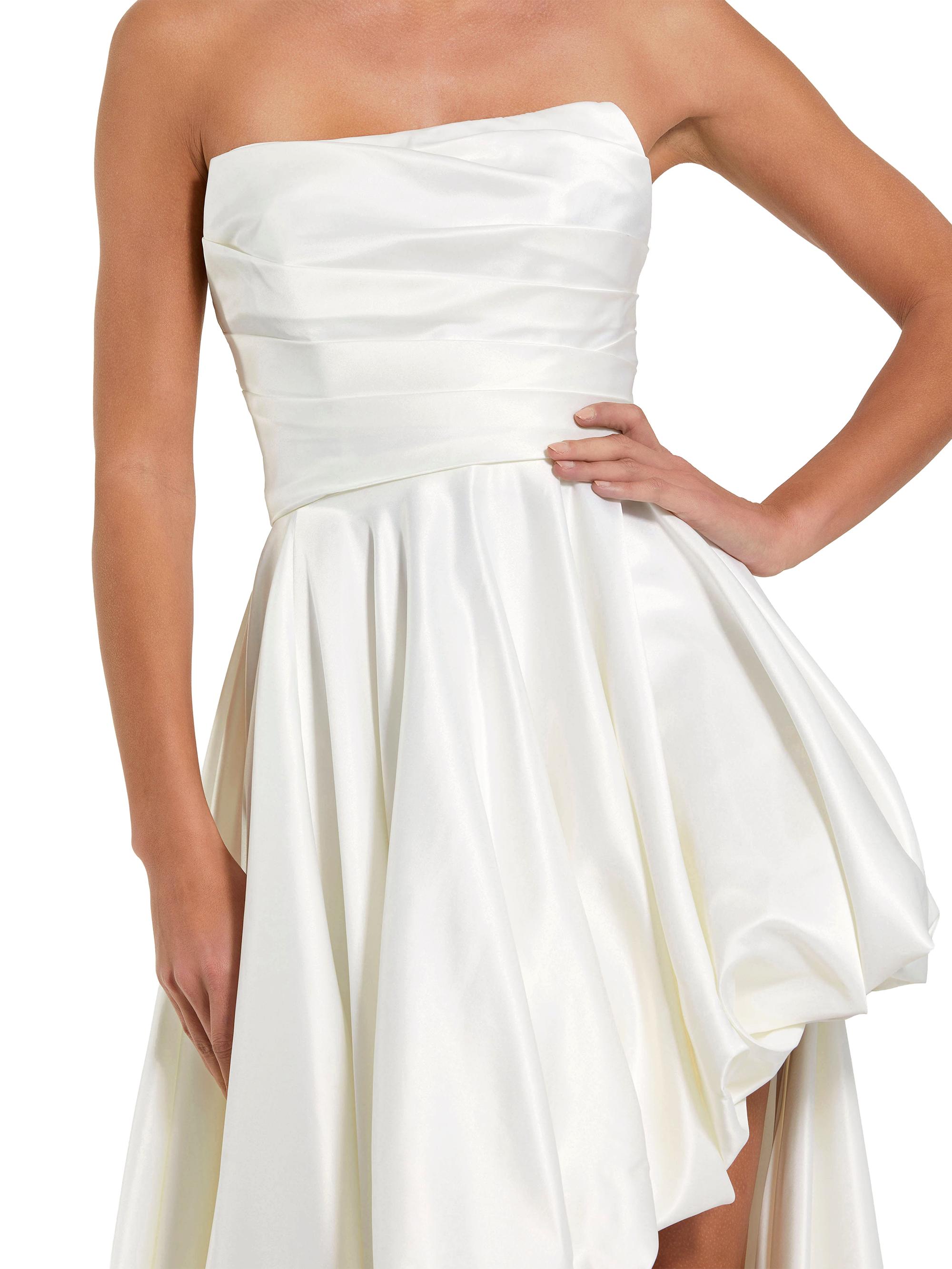 Mac Duggal Petite High-Low Bubble Hem Satin Gown | Saks Fifth Avenue