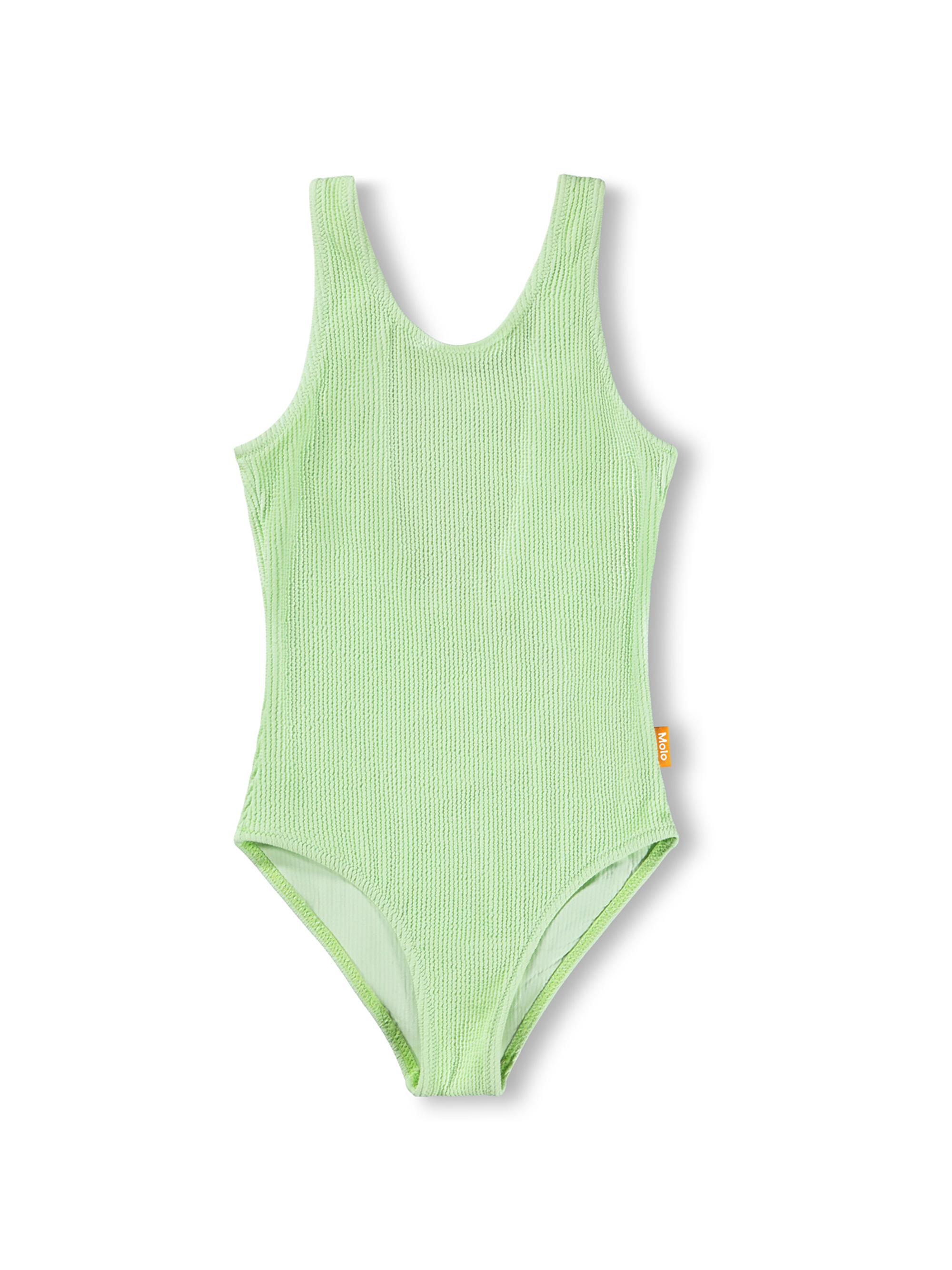 Molo Little Girl's & Girl's Ribbed One-Piece Swimsuit - Pistachio